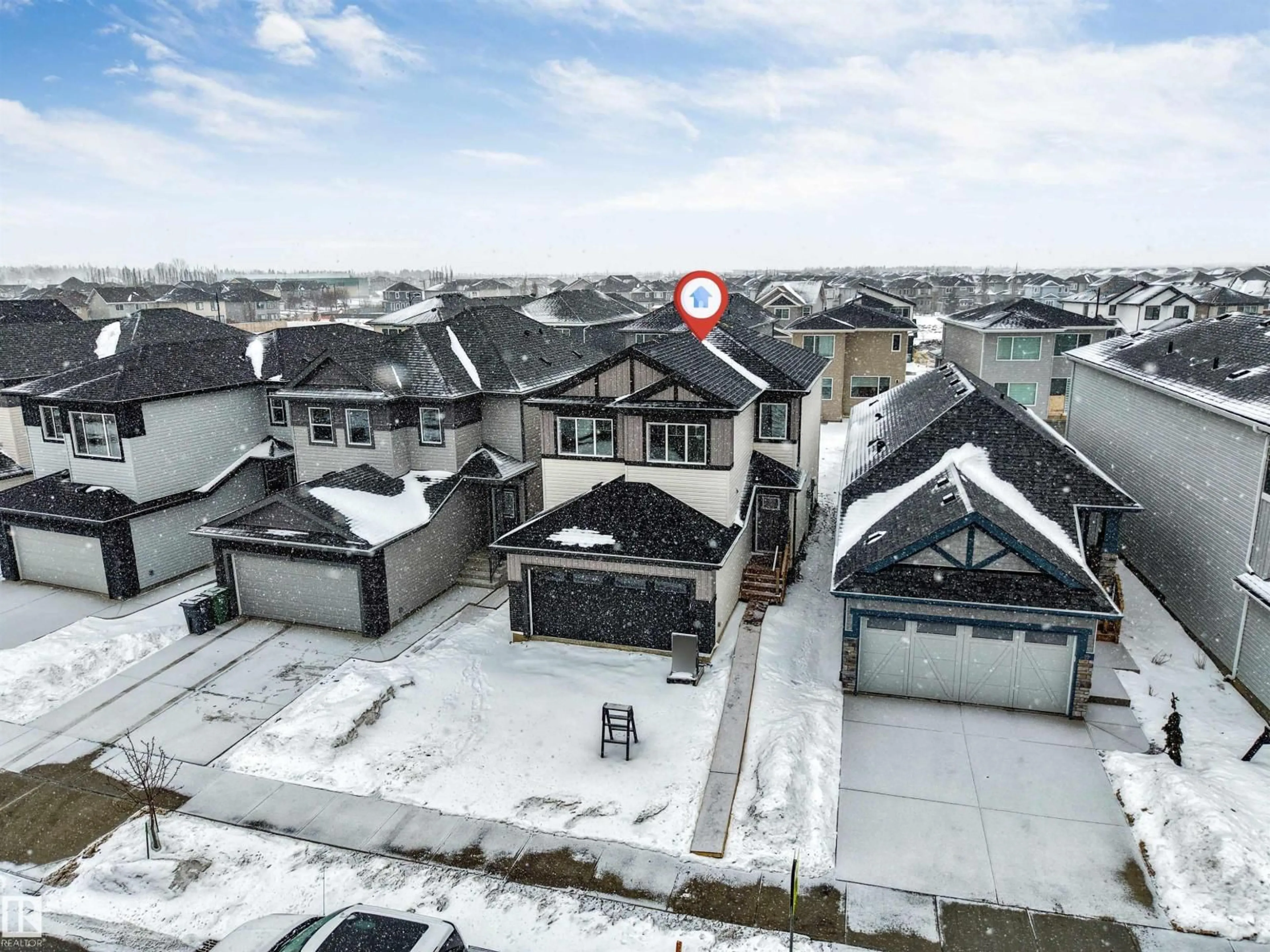 A pic from outside/outdoor area/front of a property/back of a property/a pic from drone, street for 97 DANSEREAU WAY, Beaumont Alberta T6X3E2