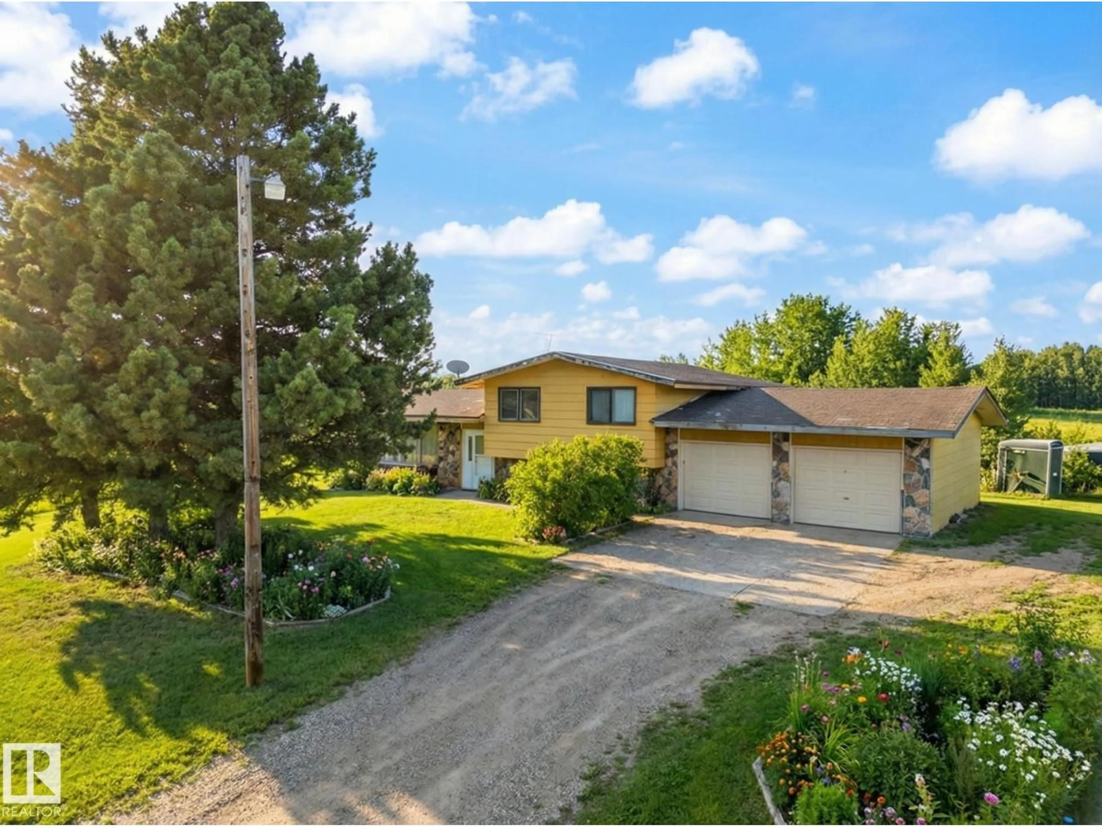 A pic from outside/outdoor area/front of a property/back of a property/a pic from drone, street for 14 - 53213 RGE ROAD 20, Rural Parkland County Alberta T0E0H0