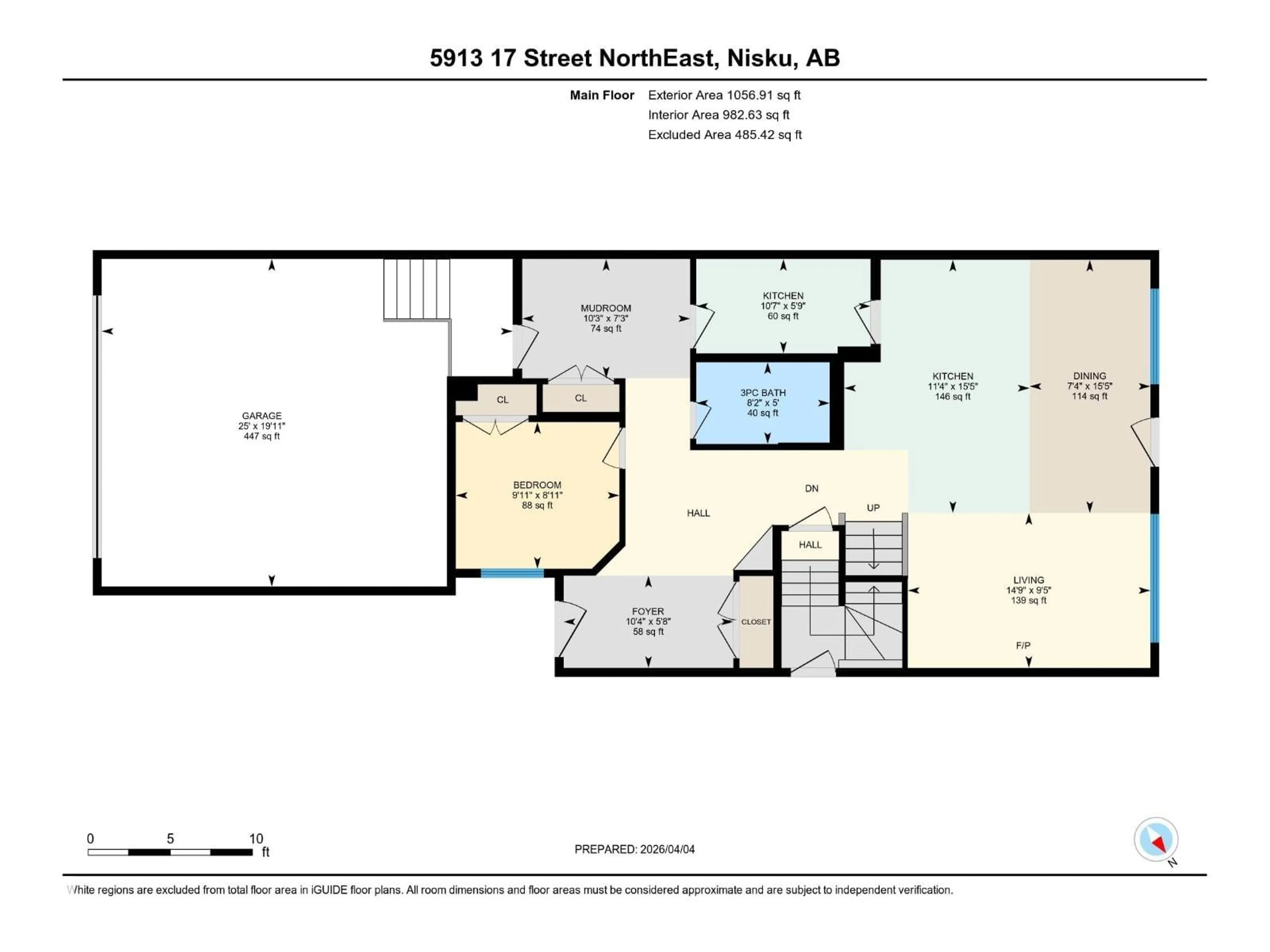 Floor plan for 5913 17 STREET, Rural Leduc County Alberta T4X3C6