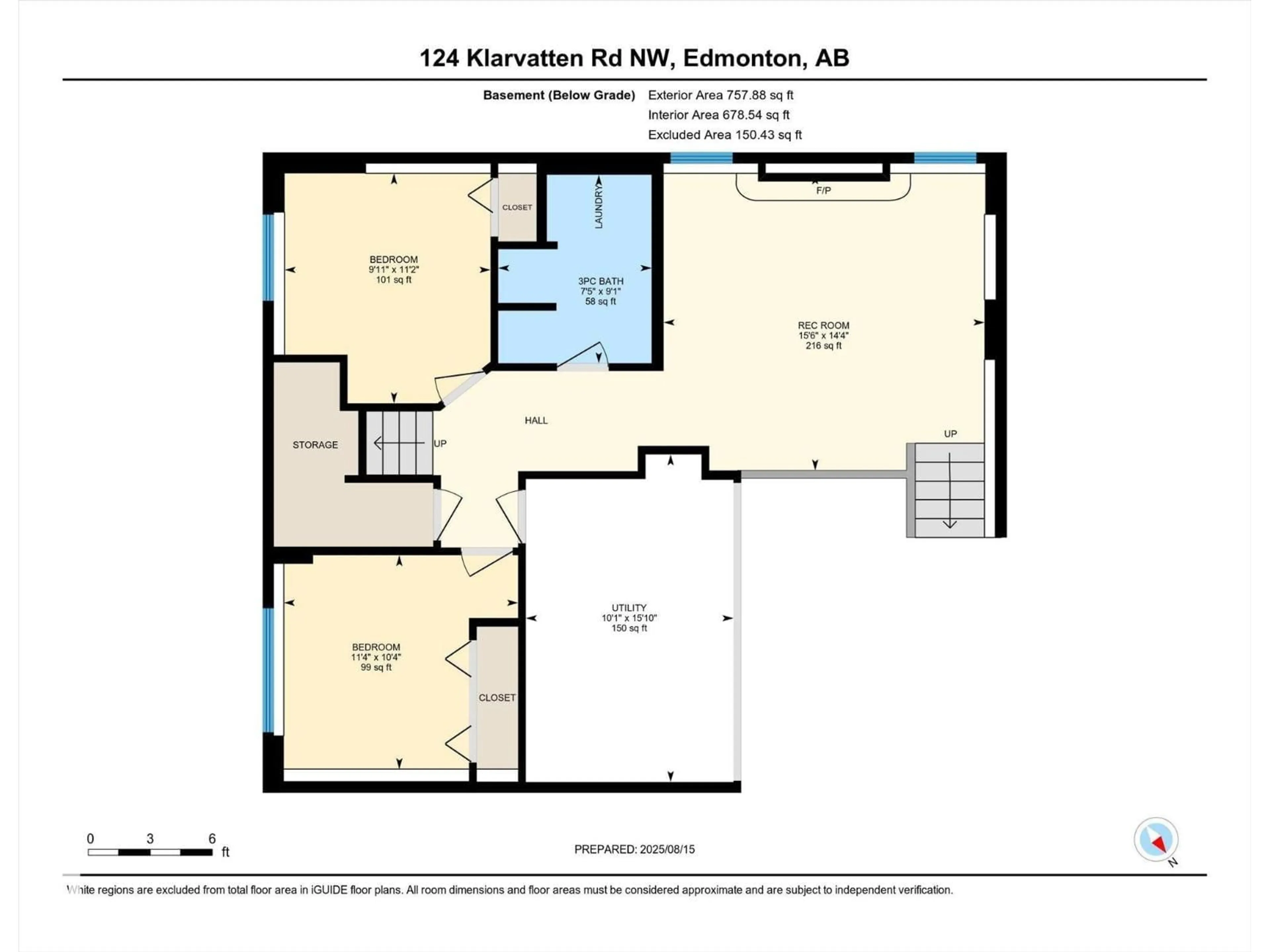 Floor plan for 124 KLARVATTEN RD, Edmonton Alberta T5Z2X4