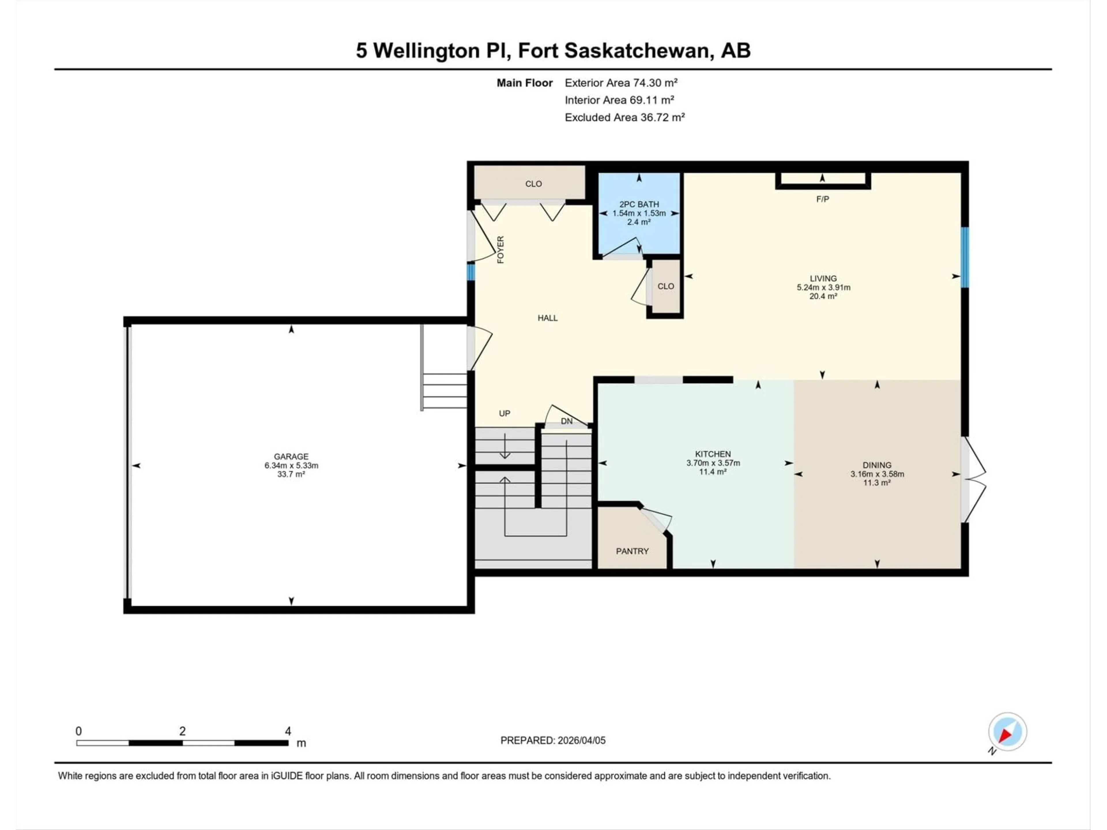 Floor plan for 5 WELLINGTON PL, Fort Saskatchewan Alberta T8L0G2