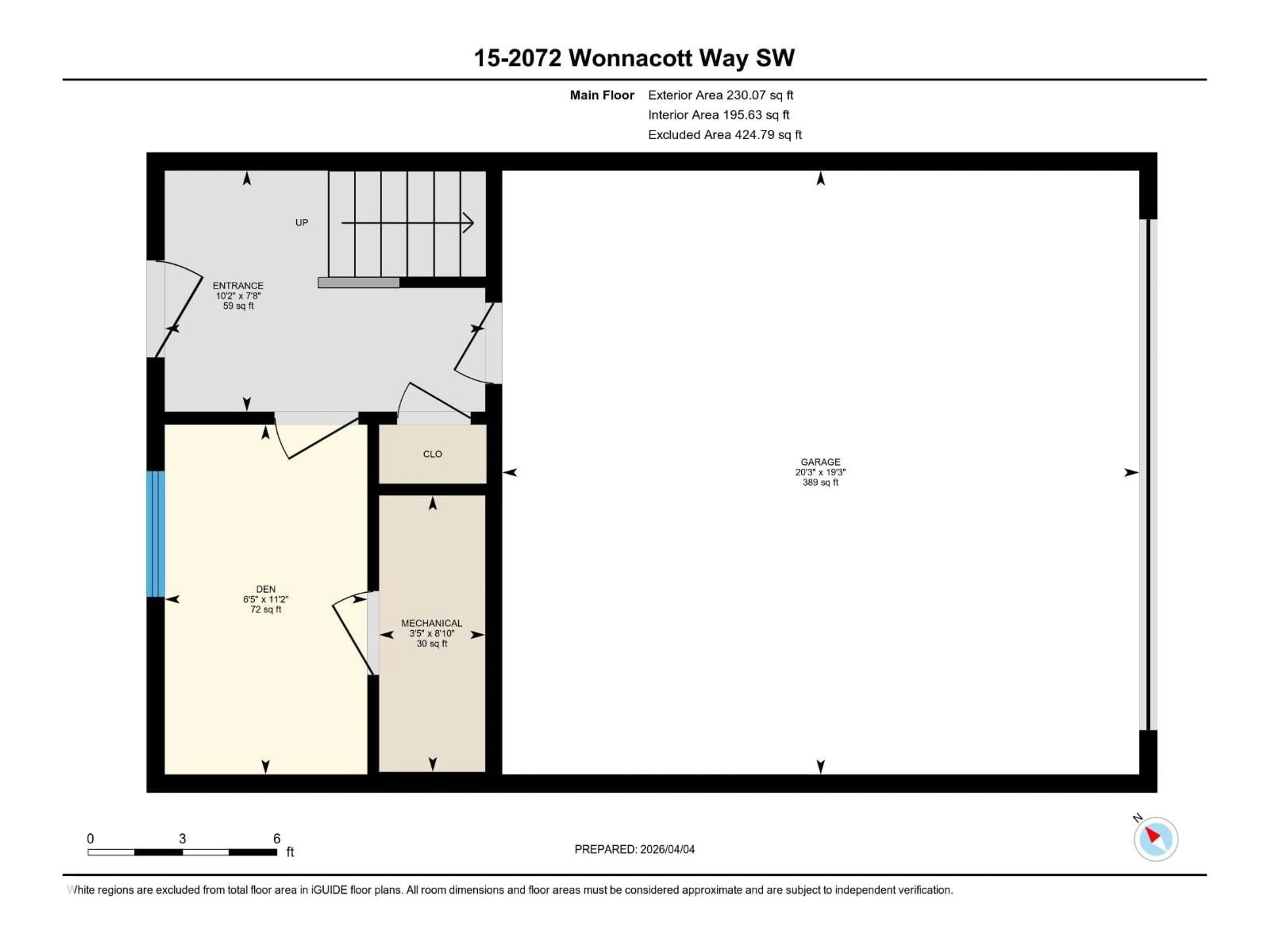Floor plan for #15 - 2072 WONNACOTT WY, Edmonton Alberta T6X2V7