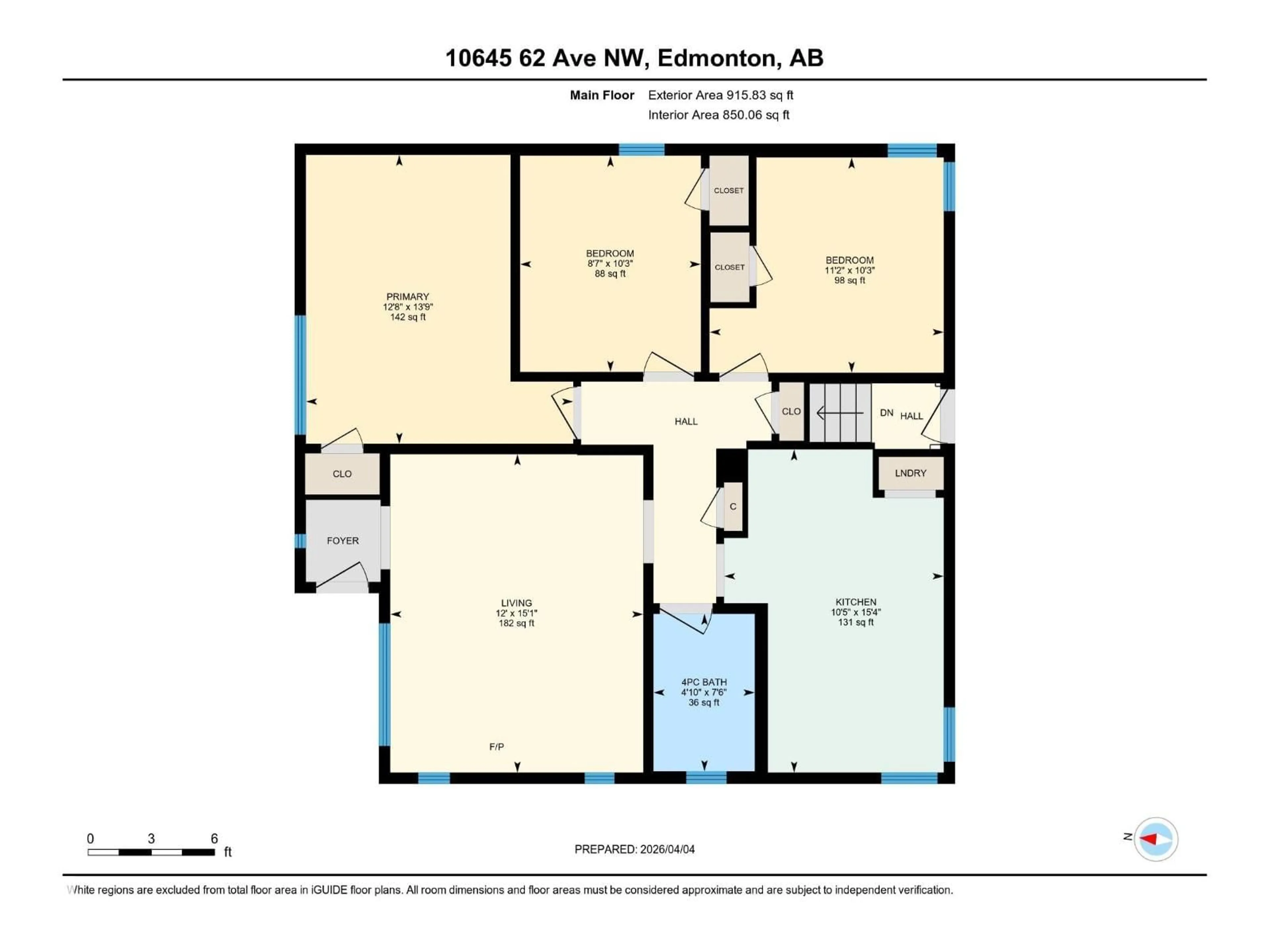 Floor plan for 10645 62 AV, Edmonton Alberta T6H1M7