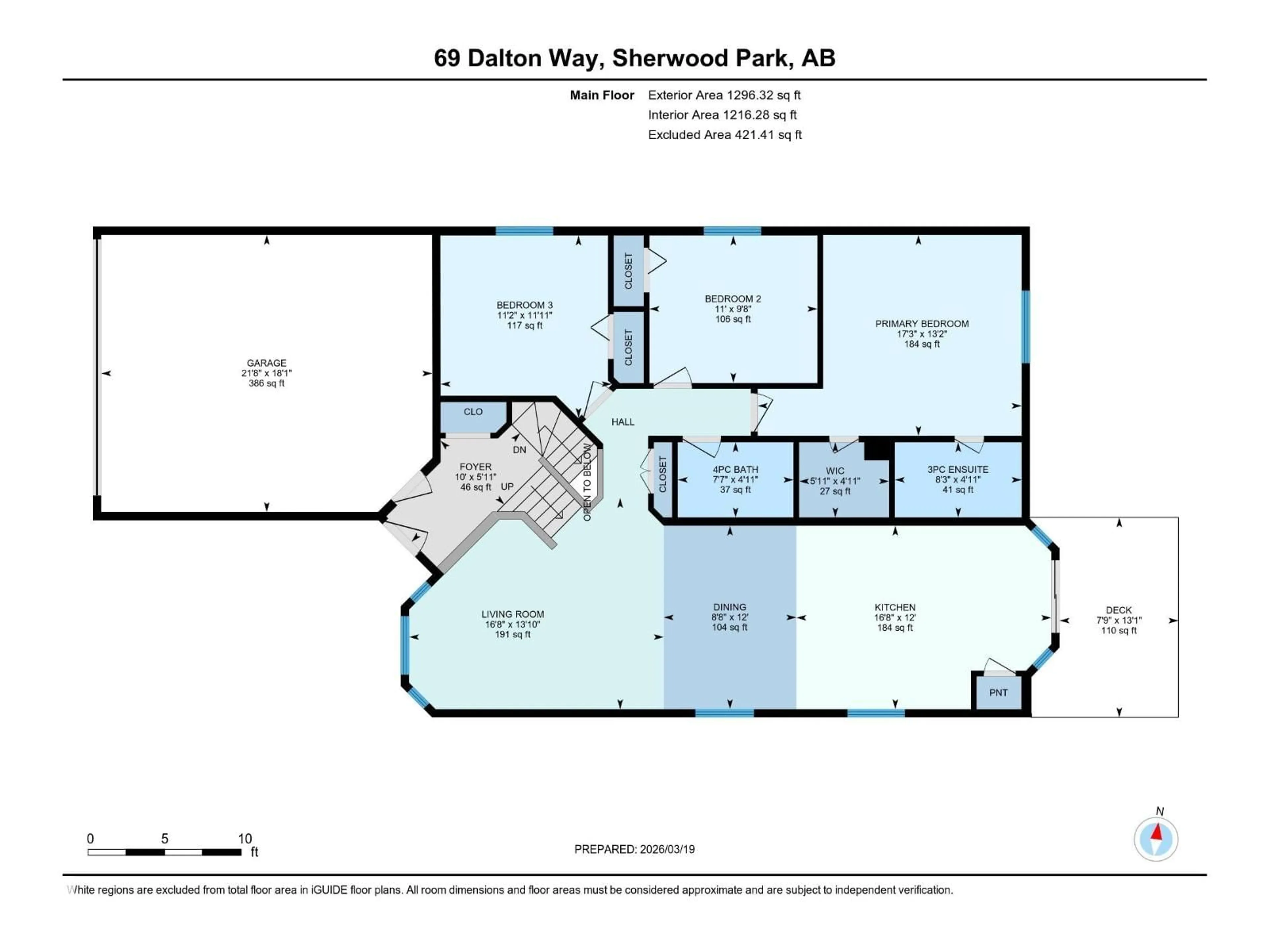 Floor plan for 69 DALTON WY, Sherwood Park Alberta T8H1T6