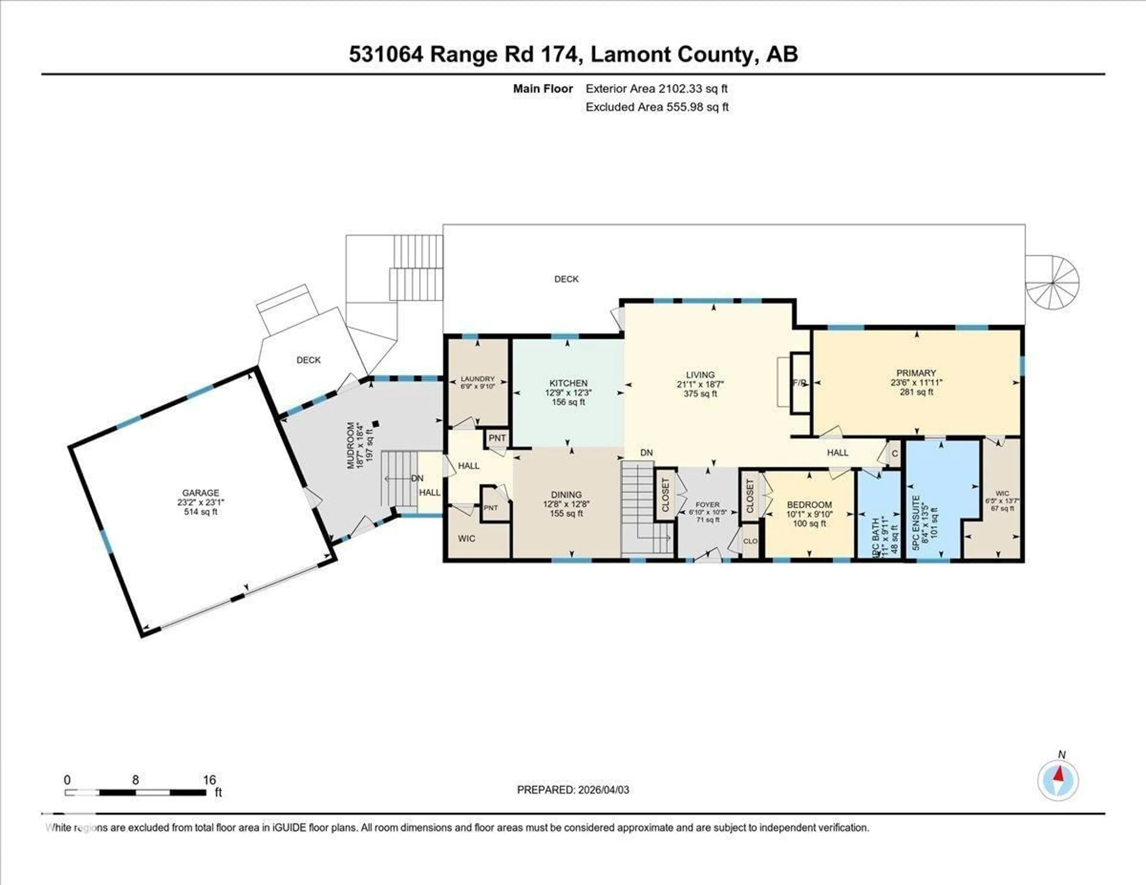 Floor plan for 531064 RANGE ROAD 174, Rural Lamont County Alberta T0B3H0