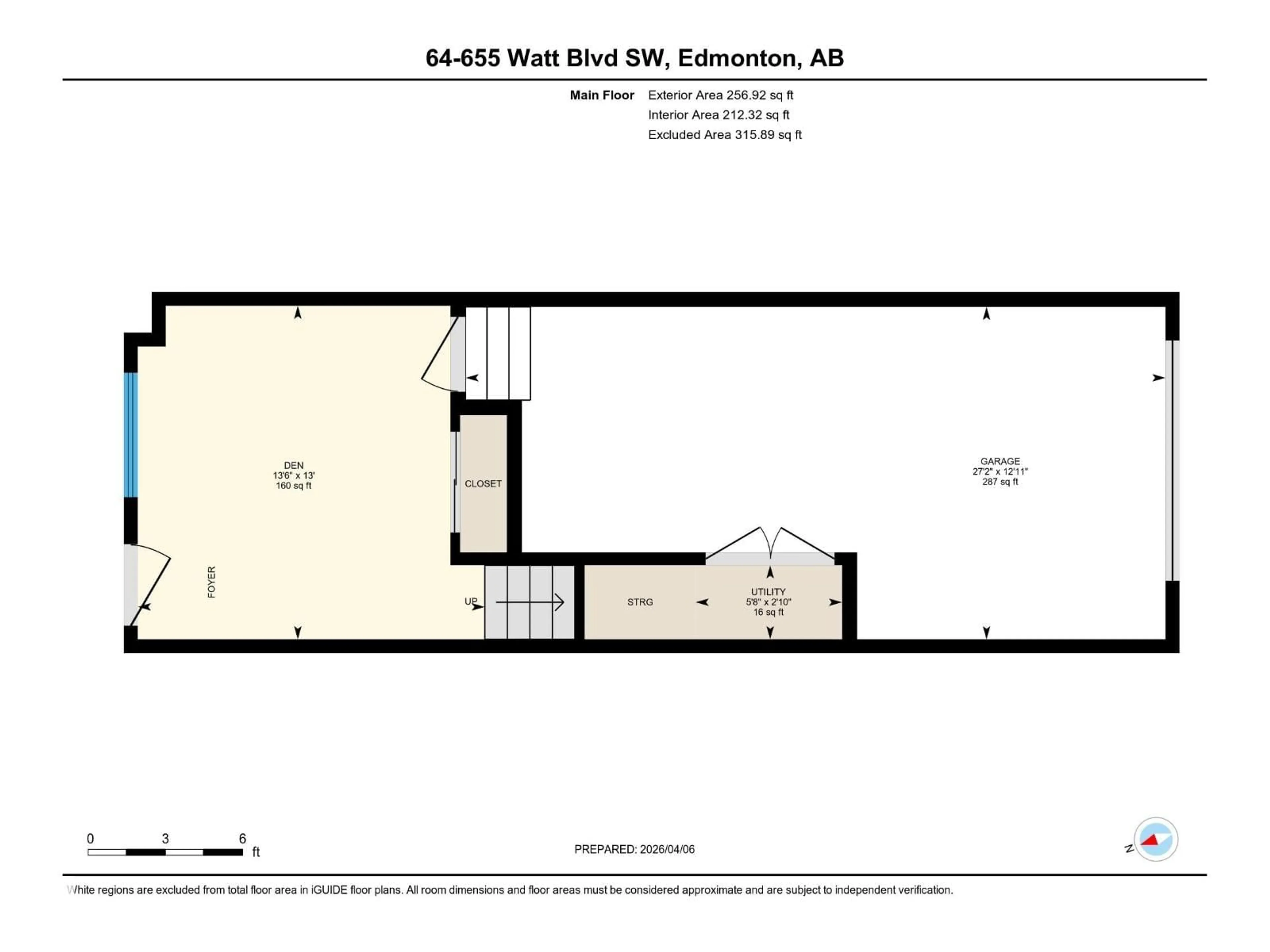 Floor plan for 655 - 64 WATT BV, Edmonton Alberta T6X0Y2