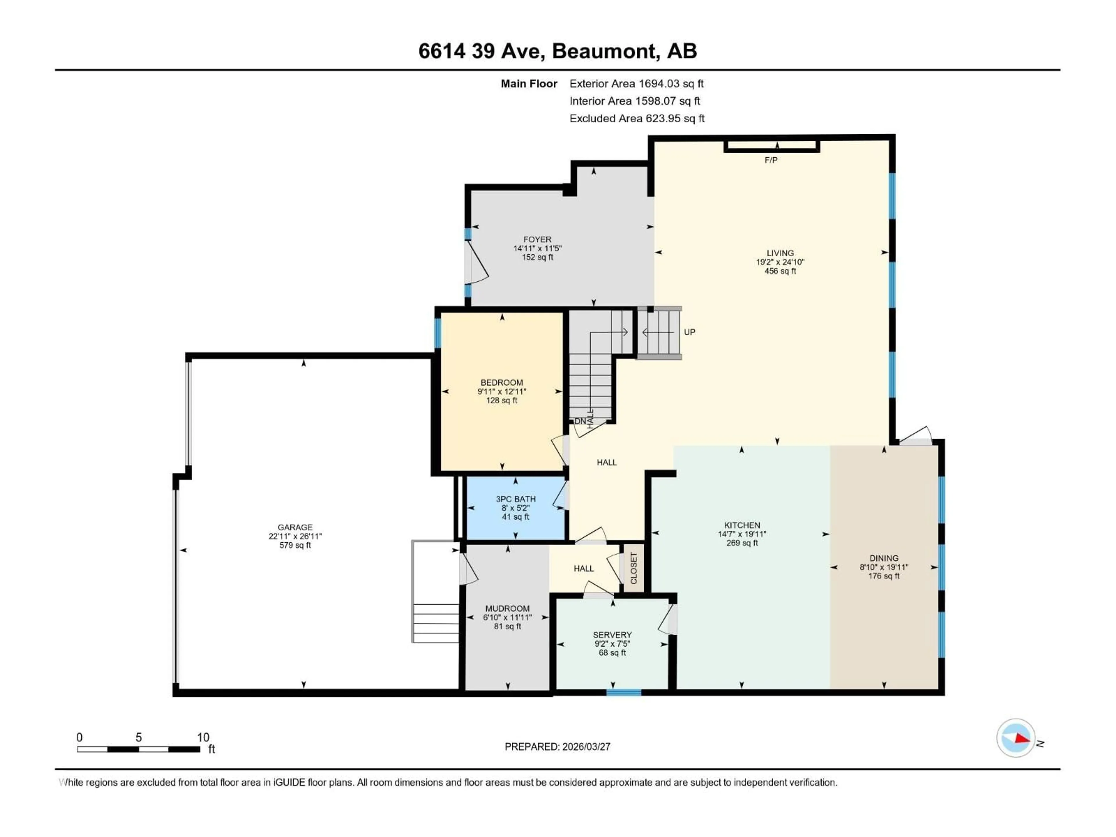 Floor plan for 6614 39 AV, Beaumont Alberta T4X0G7
