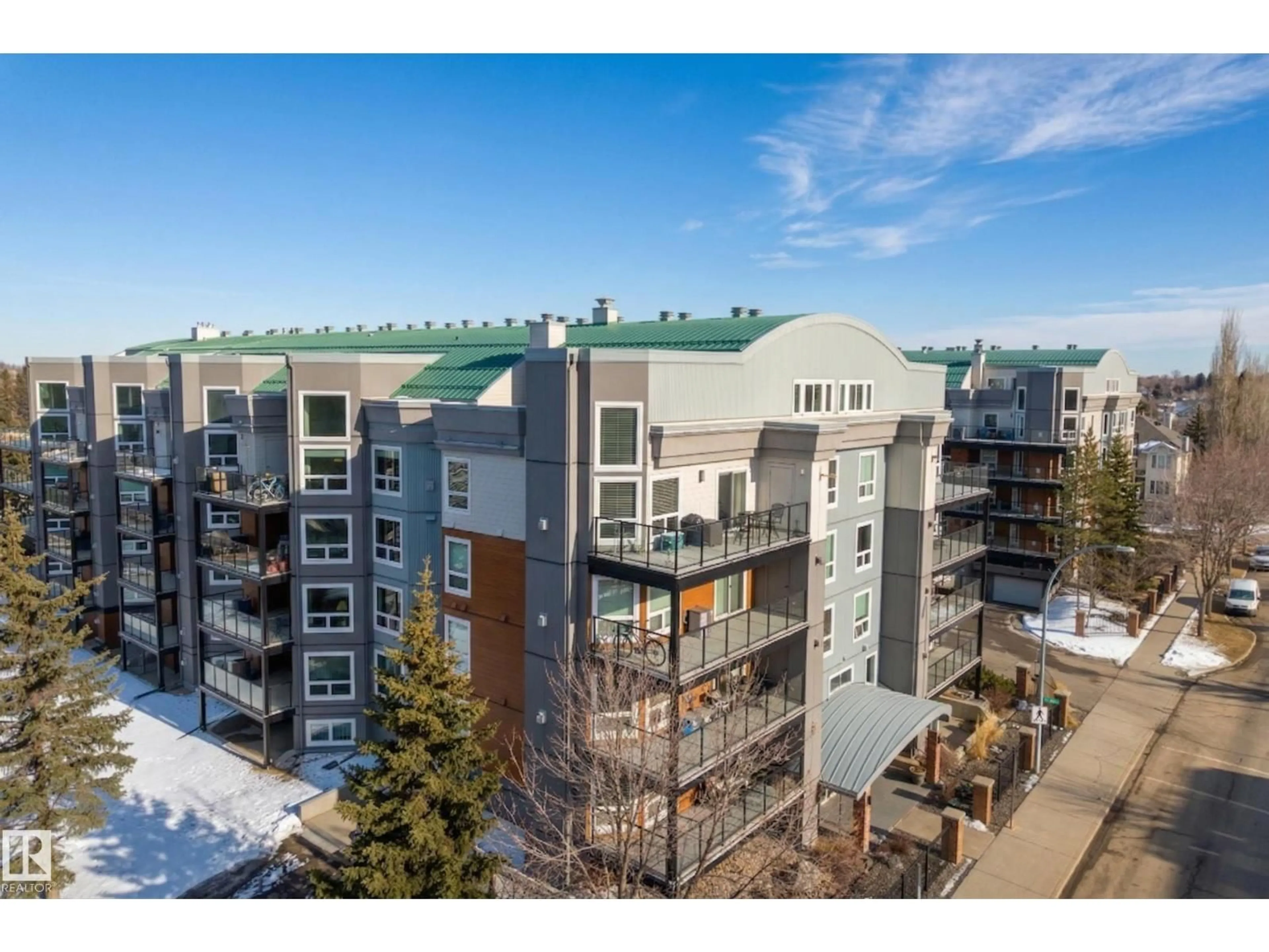A pic from outside/outdoor area/front of a property/back of a property/a pic from drone, city buildings view from balcony for 509 7905 96 ST NW, Edmonton Alberta T6C4R3