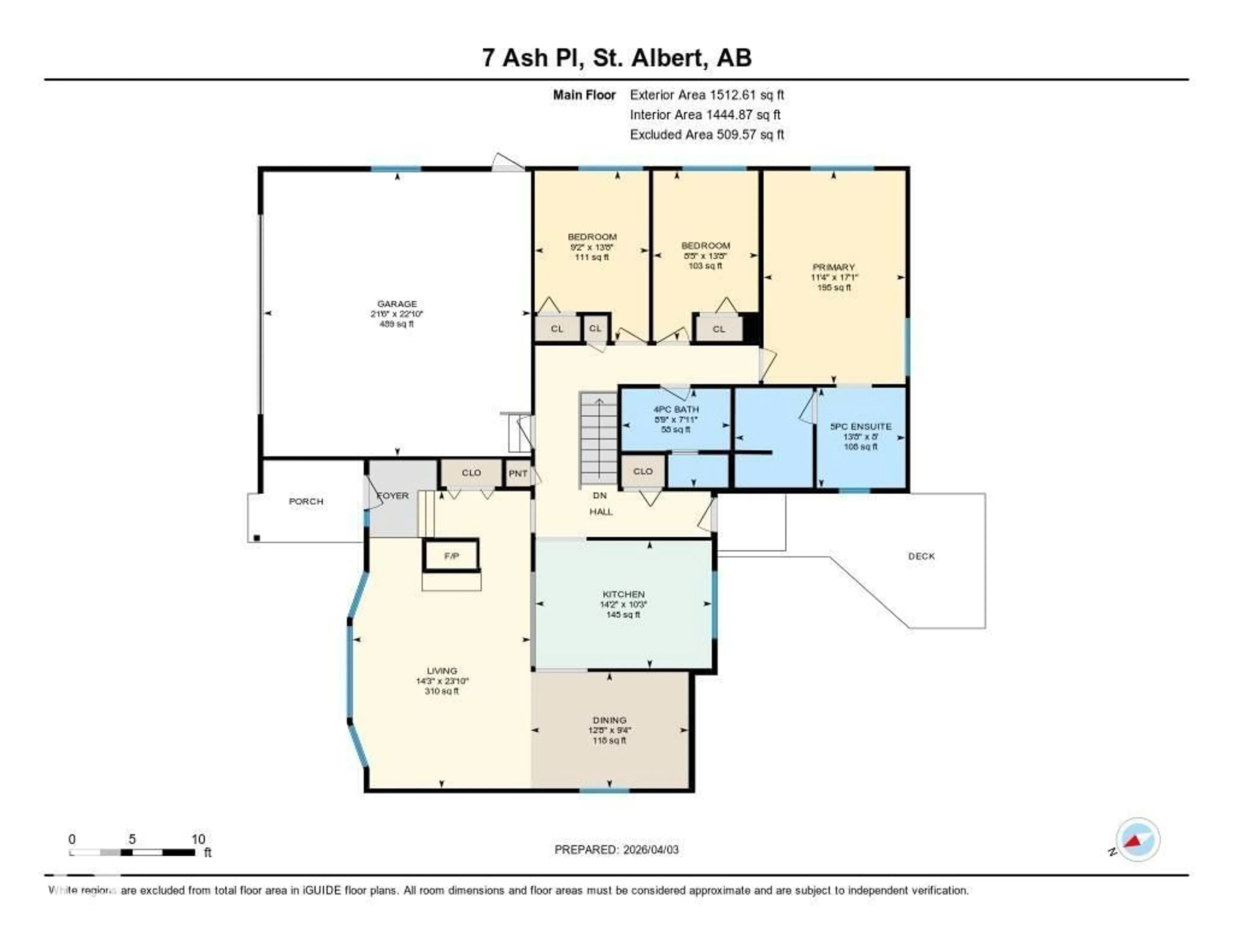 Floor plan for 7 ASH PL, St. Albert Alberta T8N3J5