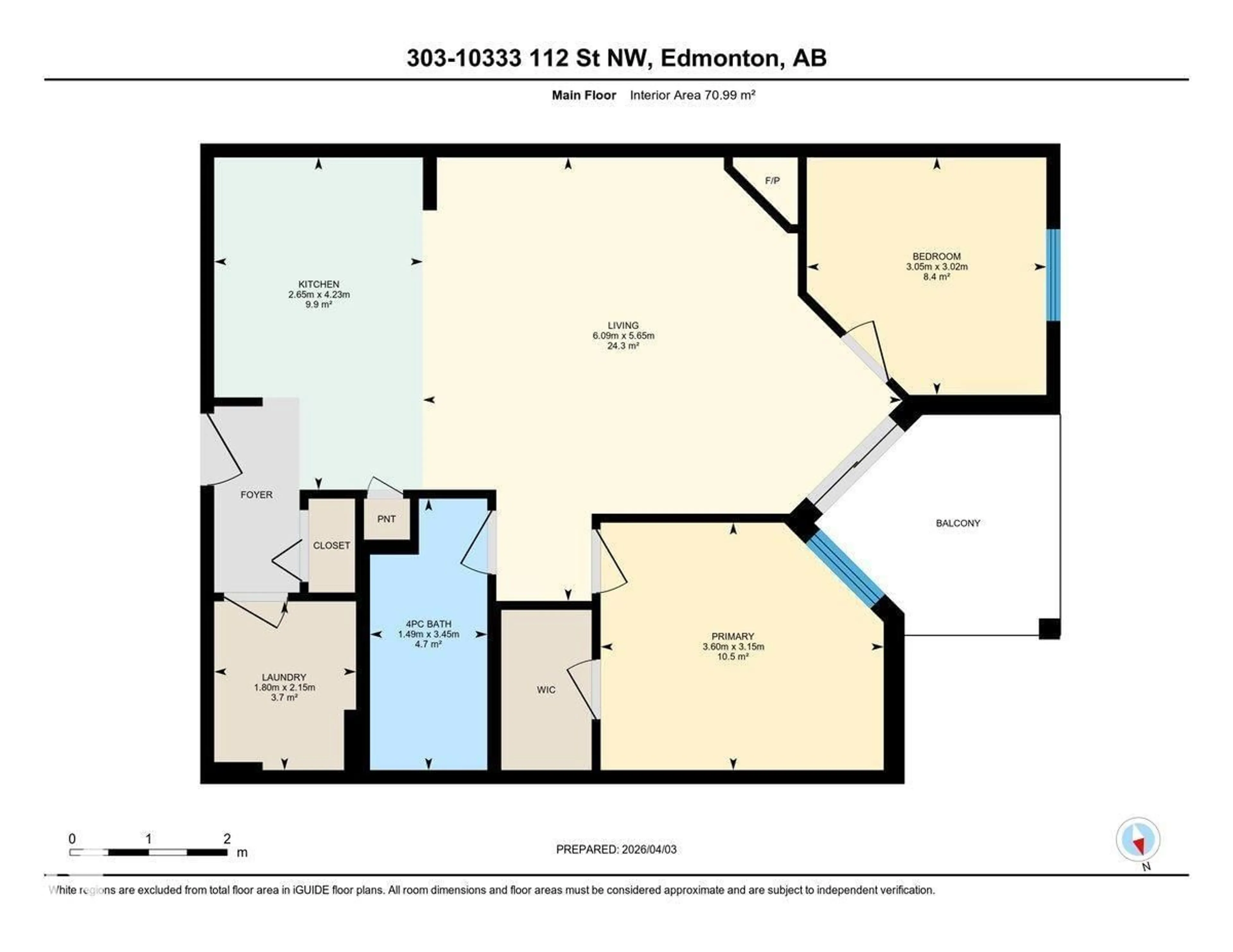 Floor plan for #303 - 10333 112 ST, Edmonton Alberta T5K0B4