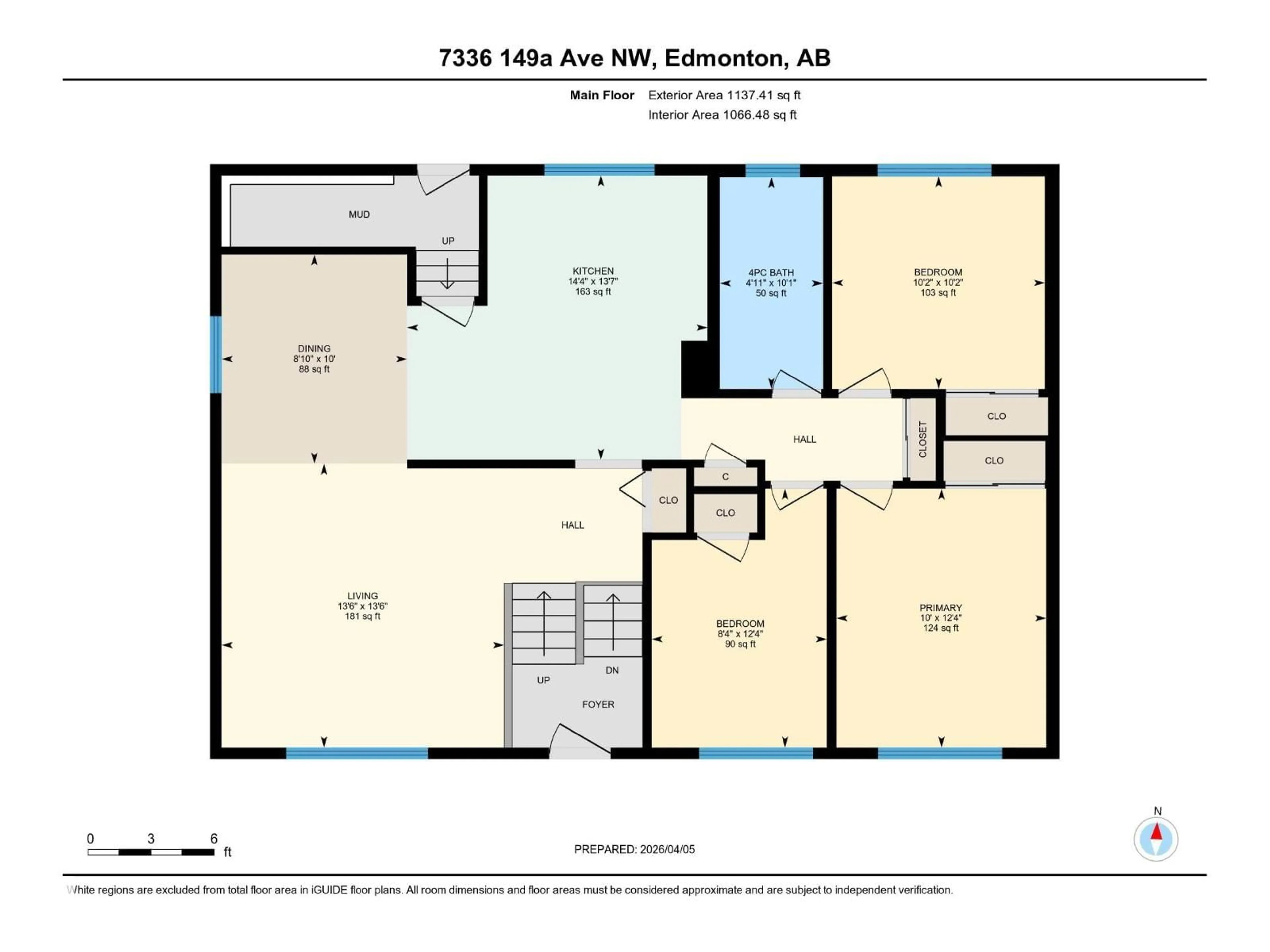 Floor plan for 7336 149A AV, Edmonton Alberta T5C2W4