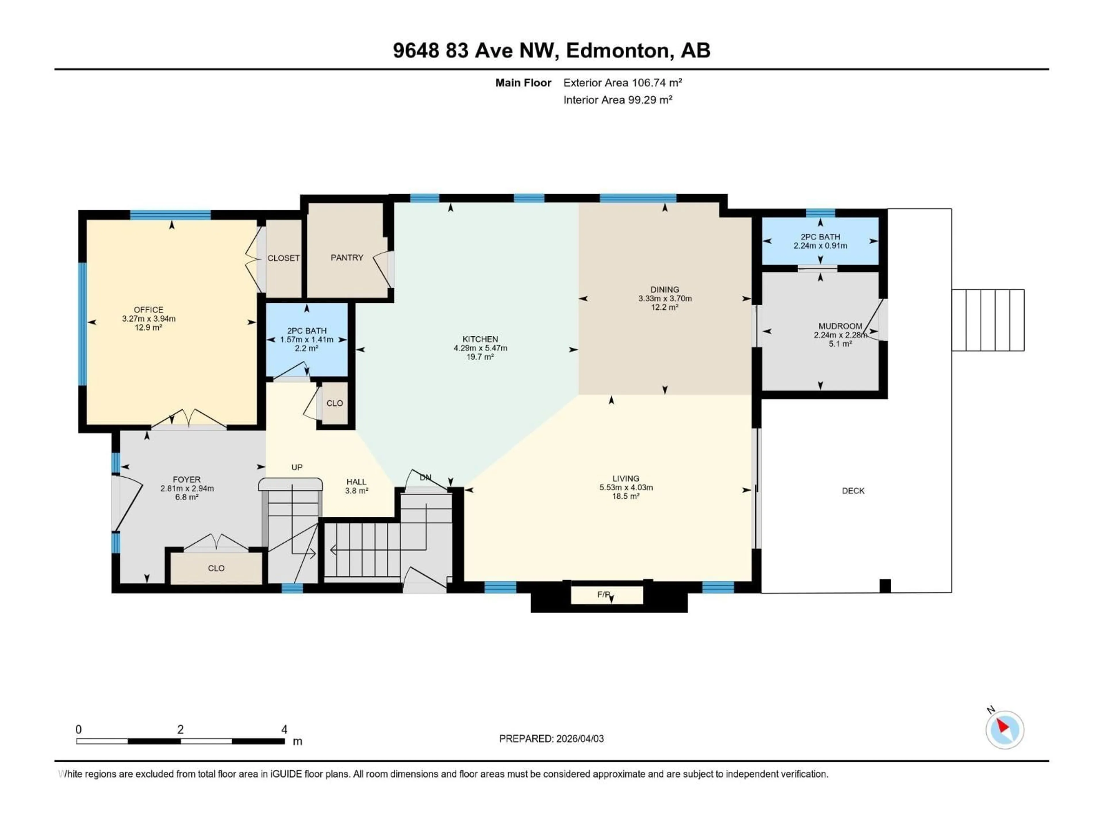 Floor plan for 9648 83 AV, Edmonton Alberta T6C1C2