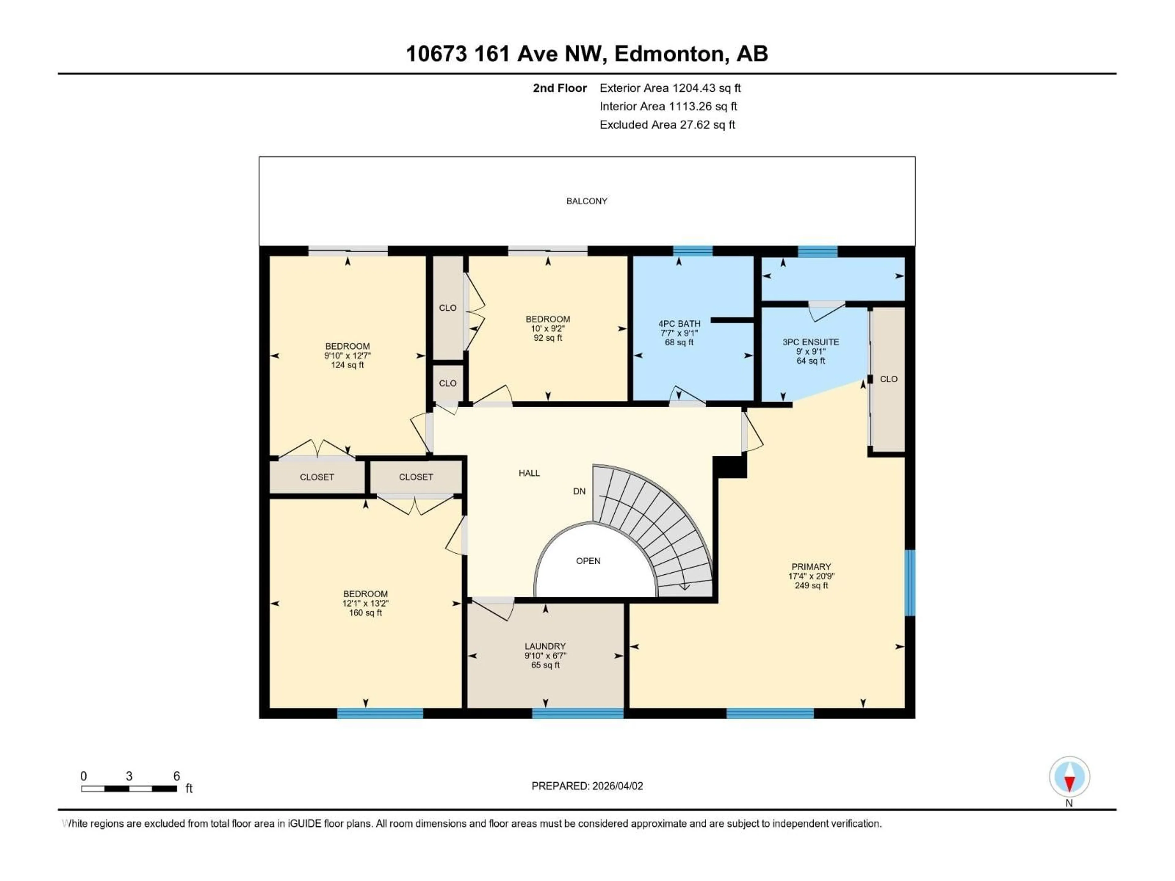 Floor plan for 10673 161 AV, Edmonton Alberta T5X4Z9