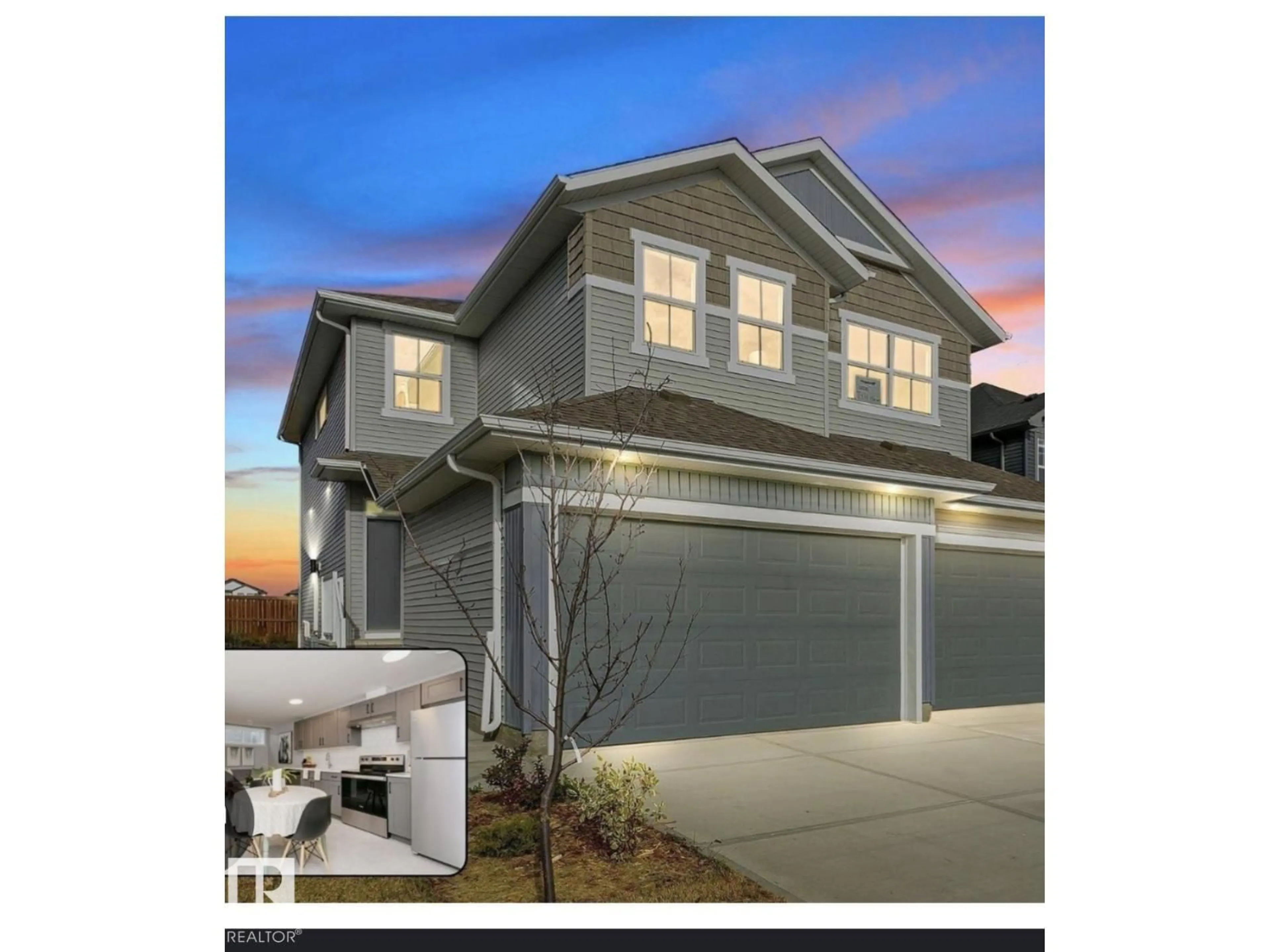 Home with vinyl exterior material, street for 2514/2518 151A AV, Edmonton Alberta T5Y3Z2