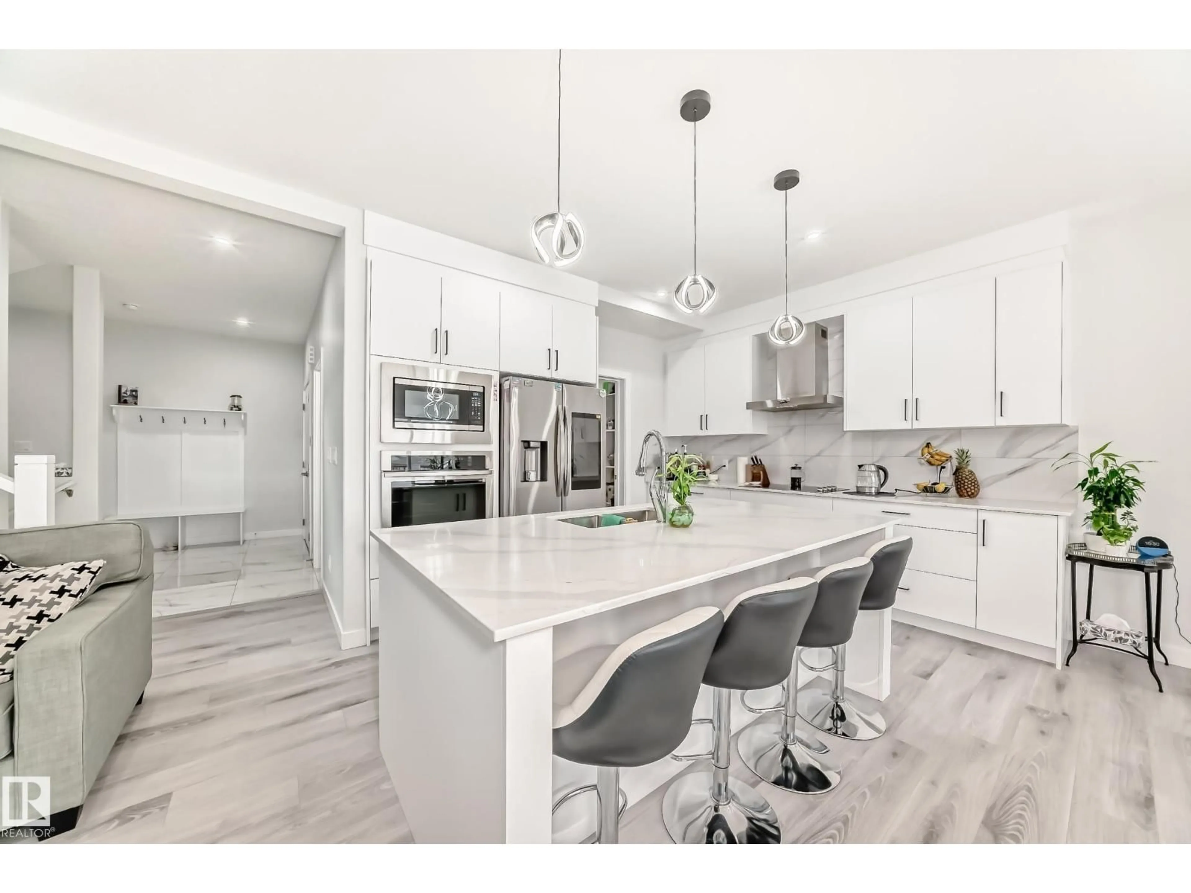 Open concept kitchen, ceramic/tile floor for 4509 170A AV, Edmonton Alberta T5Y4C9