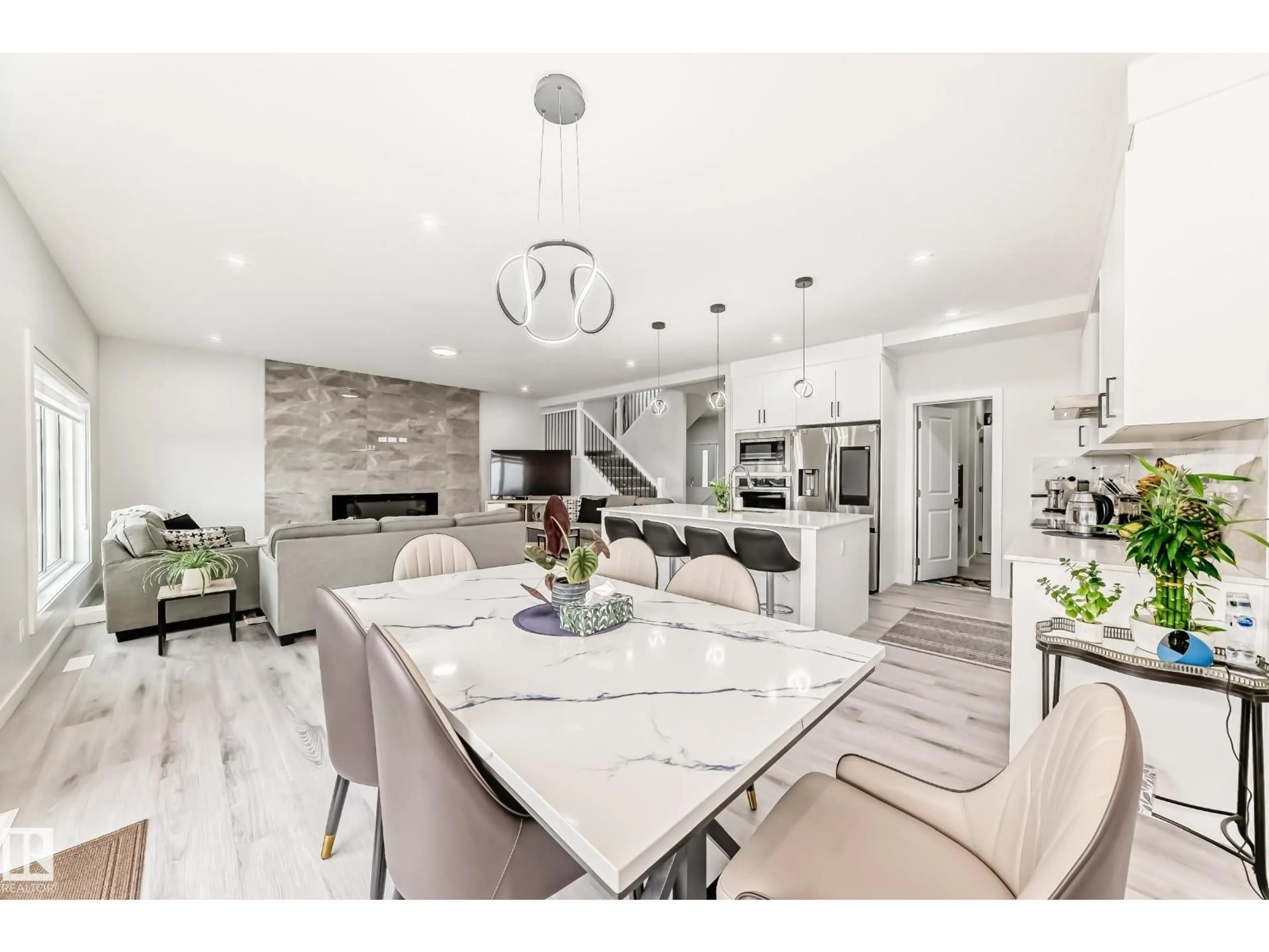 Open concept kitchen, ceramic/tile floor for 4509 170A AV, Edmonton Alberta T5Y4C9