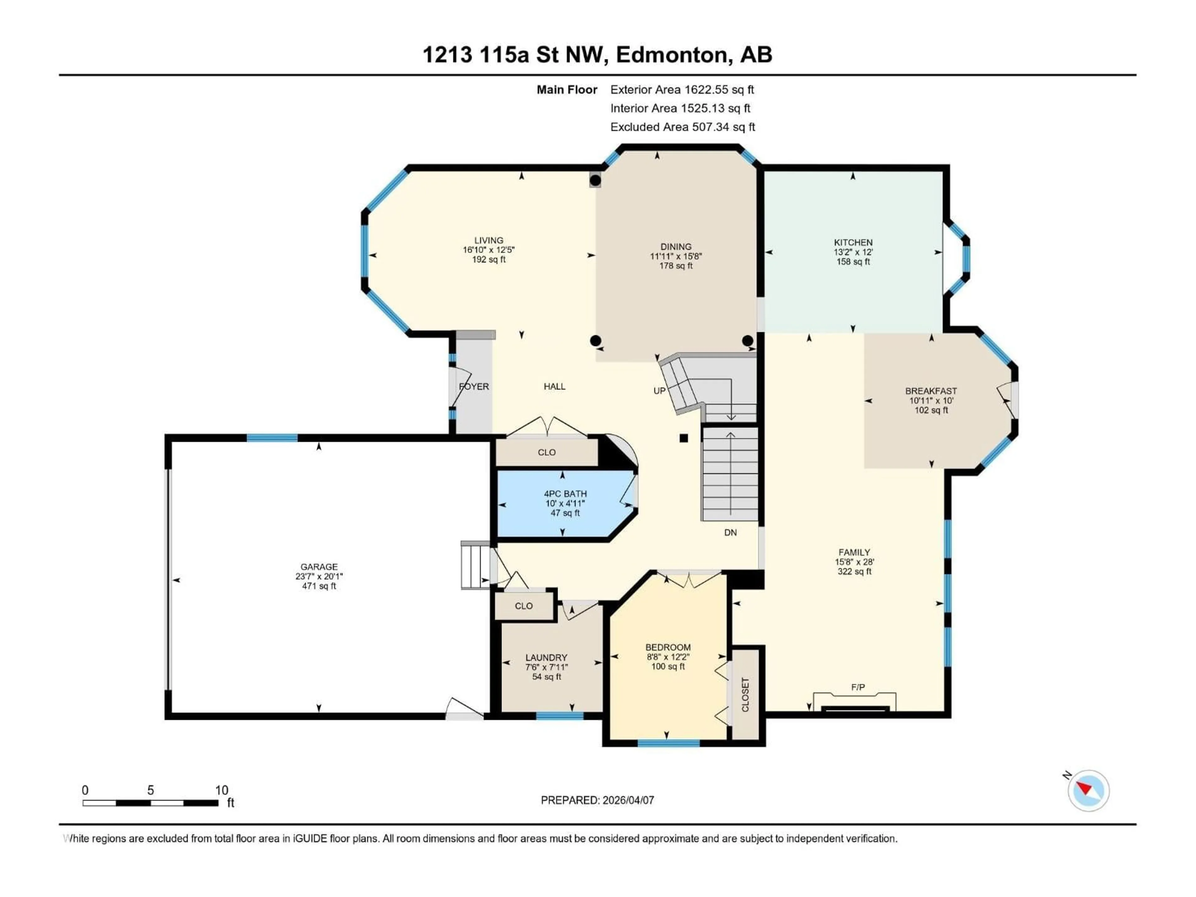 Floor plan for NW - 1213 115A ST, Edmonton Alberta T6J6Z3
