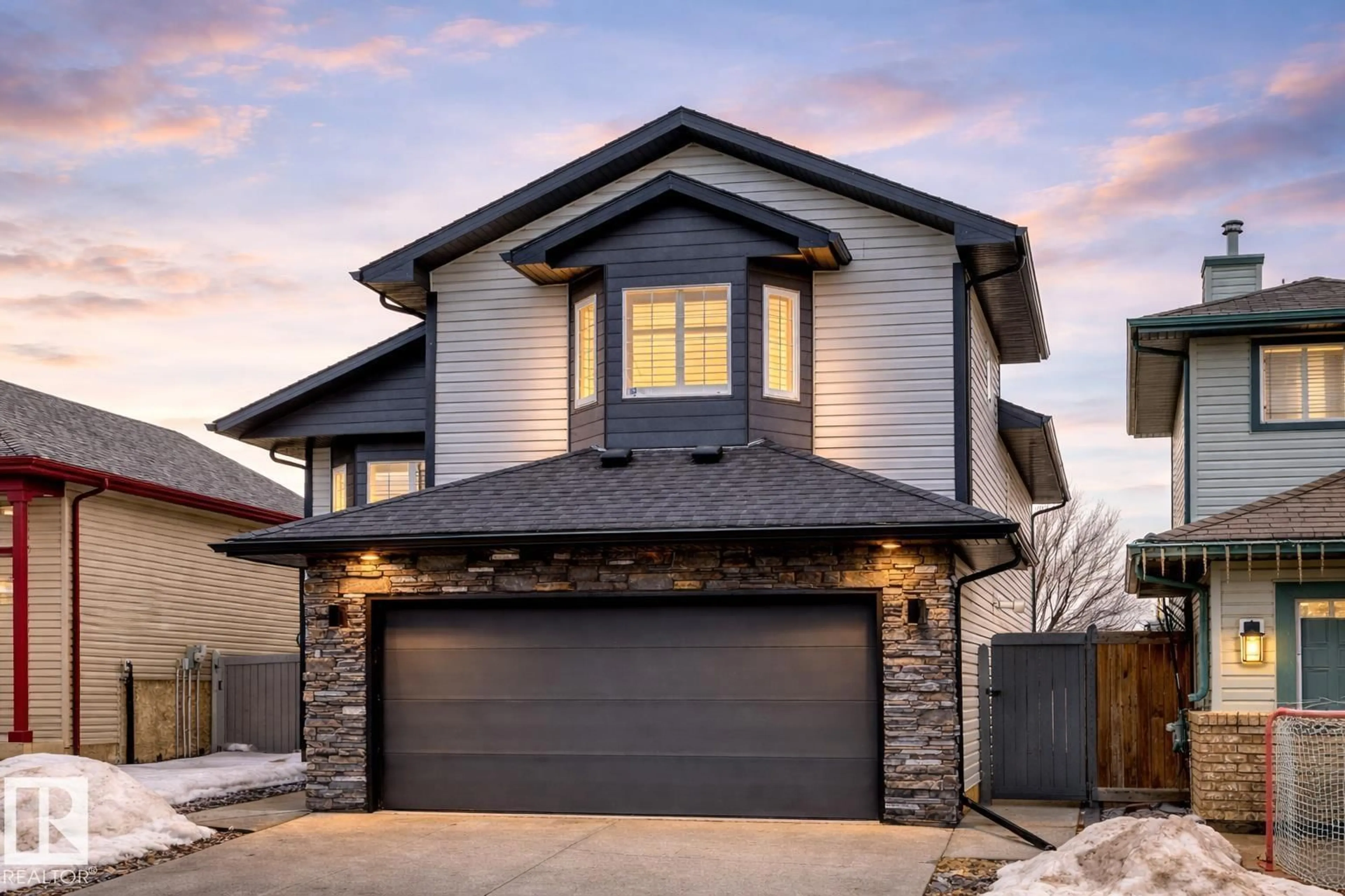 Home with brick exterior material, street for 8008 97, Morinville Alberta T8R1W3