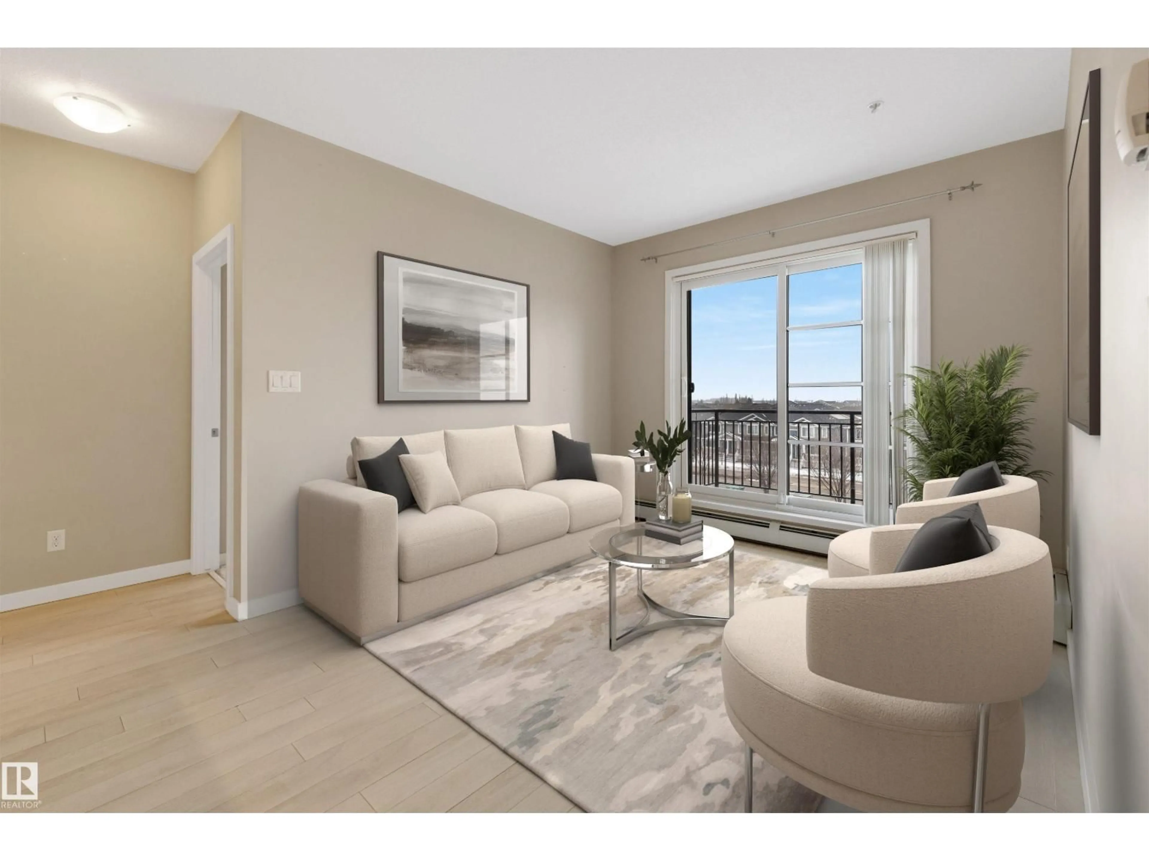 Living room with furniture, unknown for #434 - 1008 ROSENTHAL BV, Edmonton Alberta T5T7J4