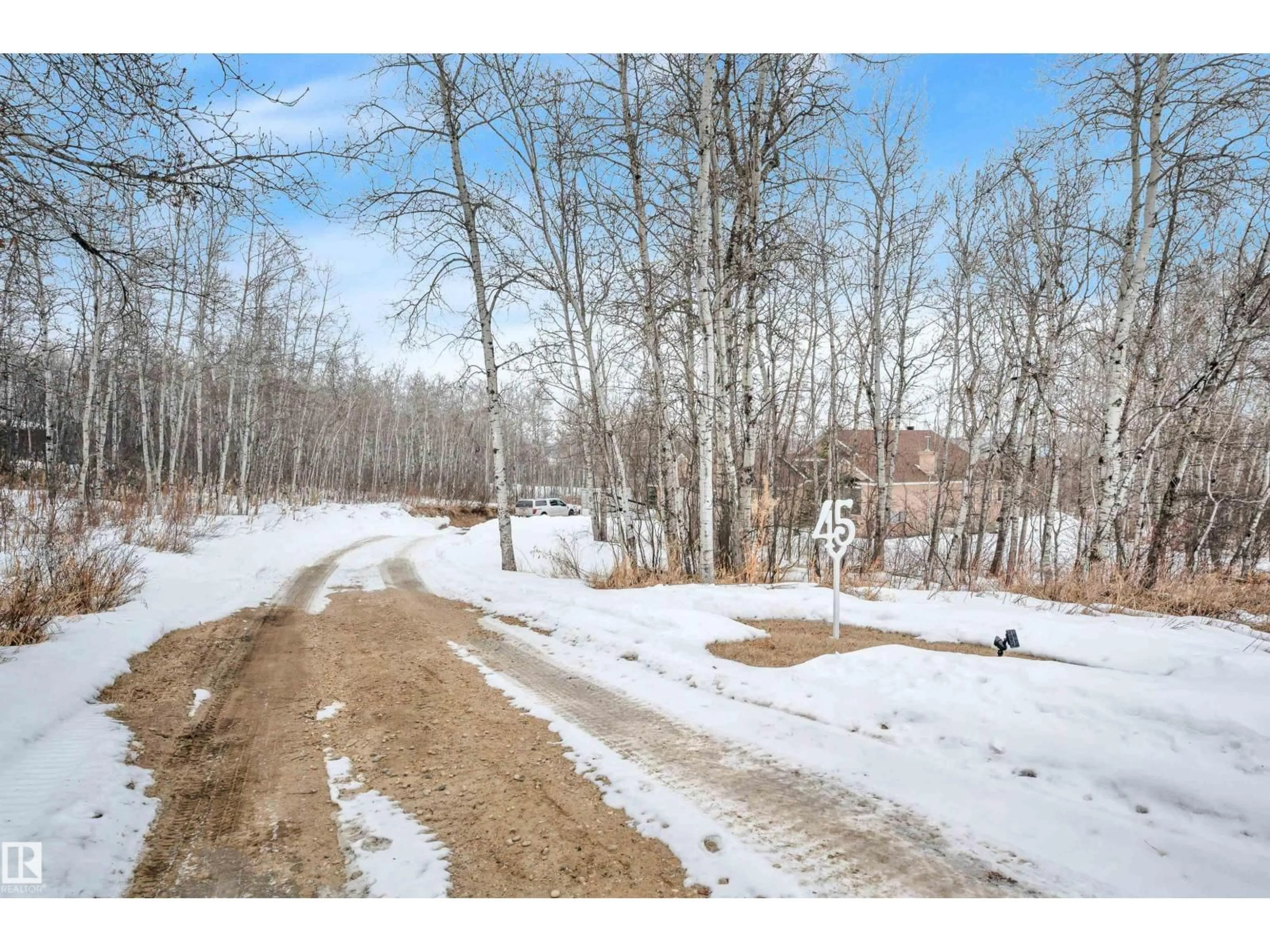 A pic from outside/outdoor area/front of a property/back of a property/a pic from drone, forest/trees view for #45 - 57022 RGE RD 233, Rural Sturgeon County Alberta T0A1N5