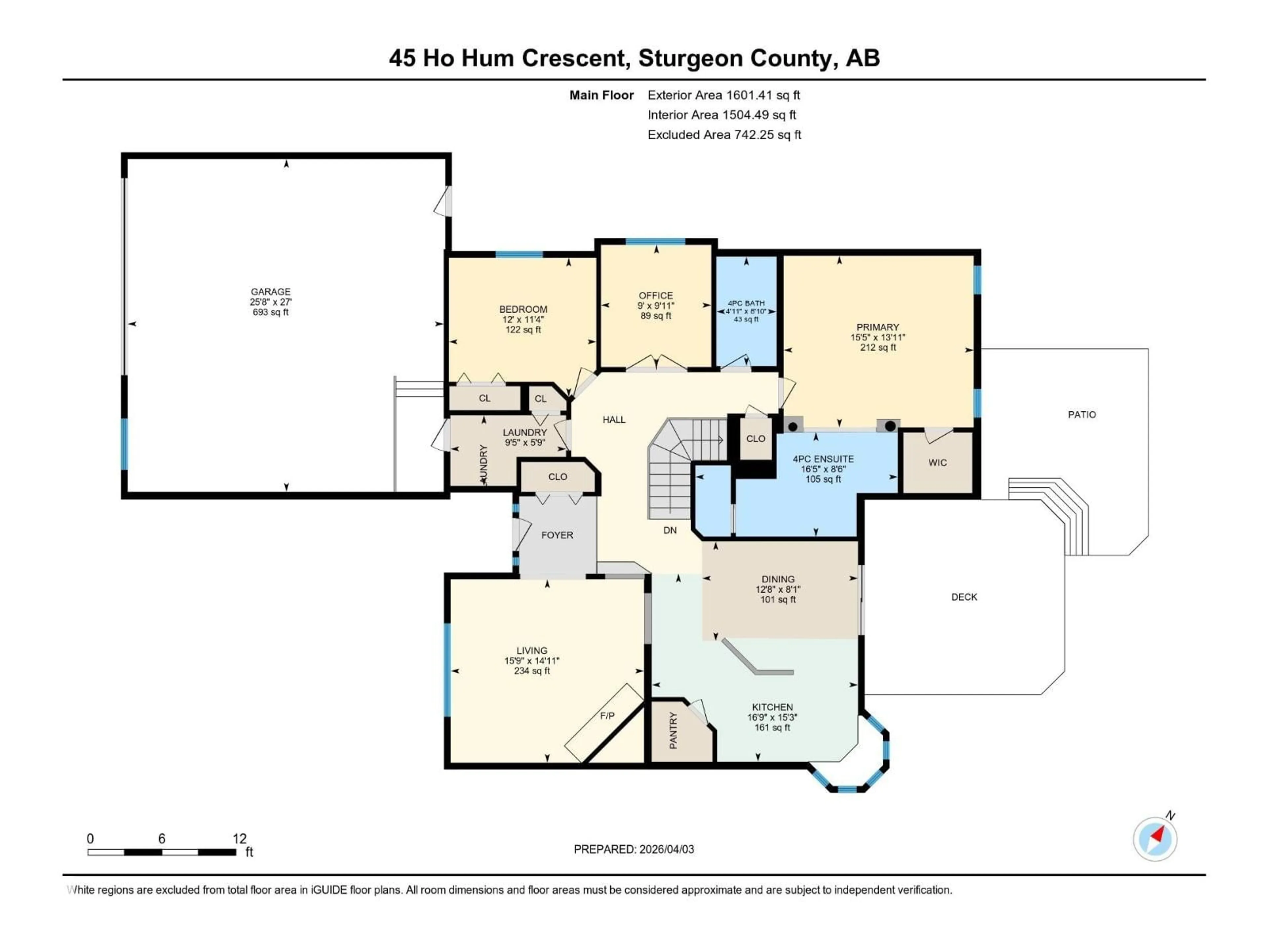 Floor plan for #45 - 57022 RGE RD 233, Rural Sturgeon County Alberta T0A1N5