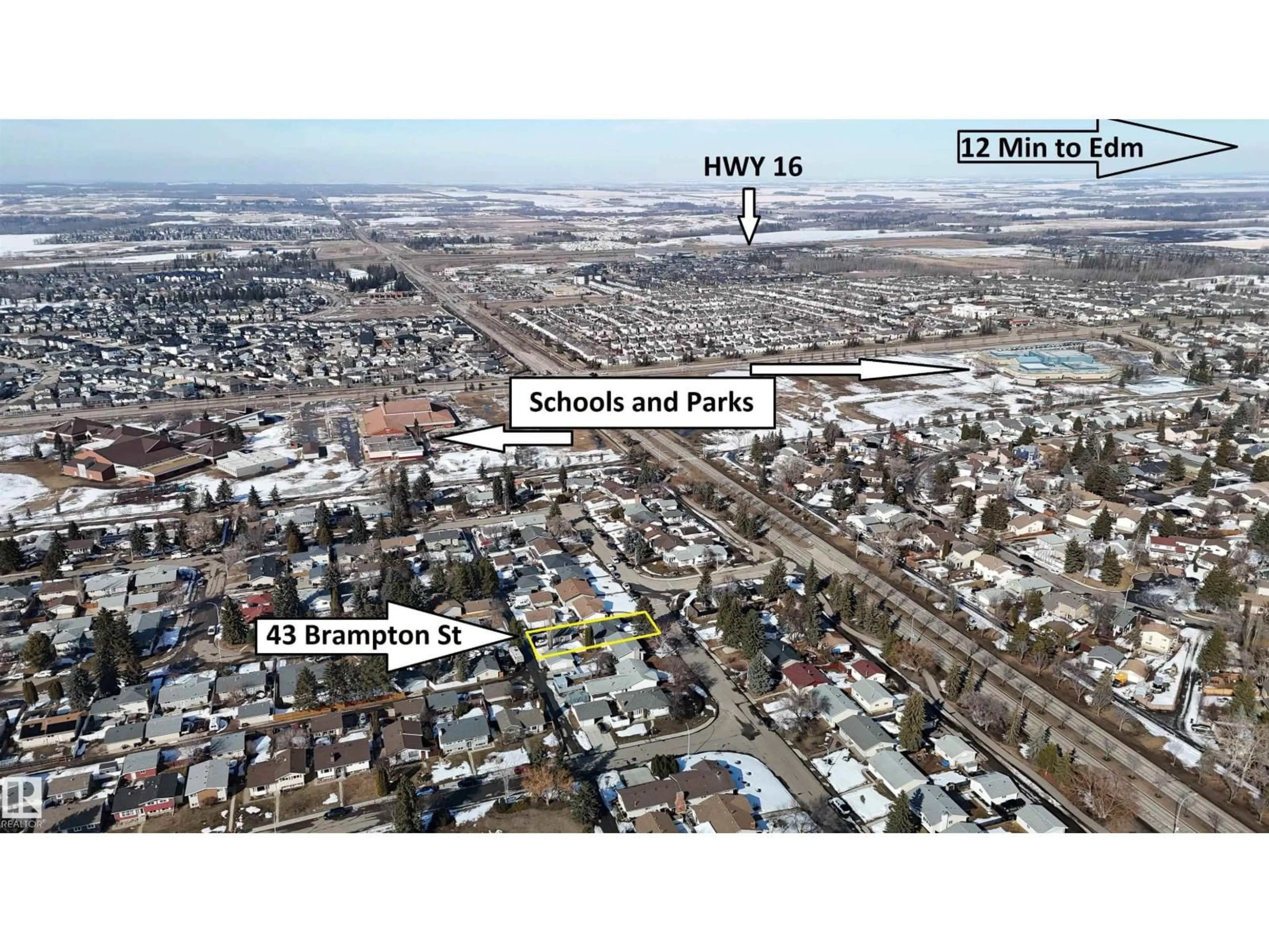 A pic from outside/outdoor area/front of a property/back of a property/a pic from drone, street for 43 BRAMPTON ST, Spruce Grove Alberta T7X1E8