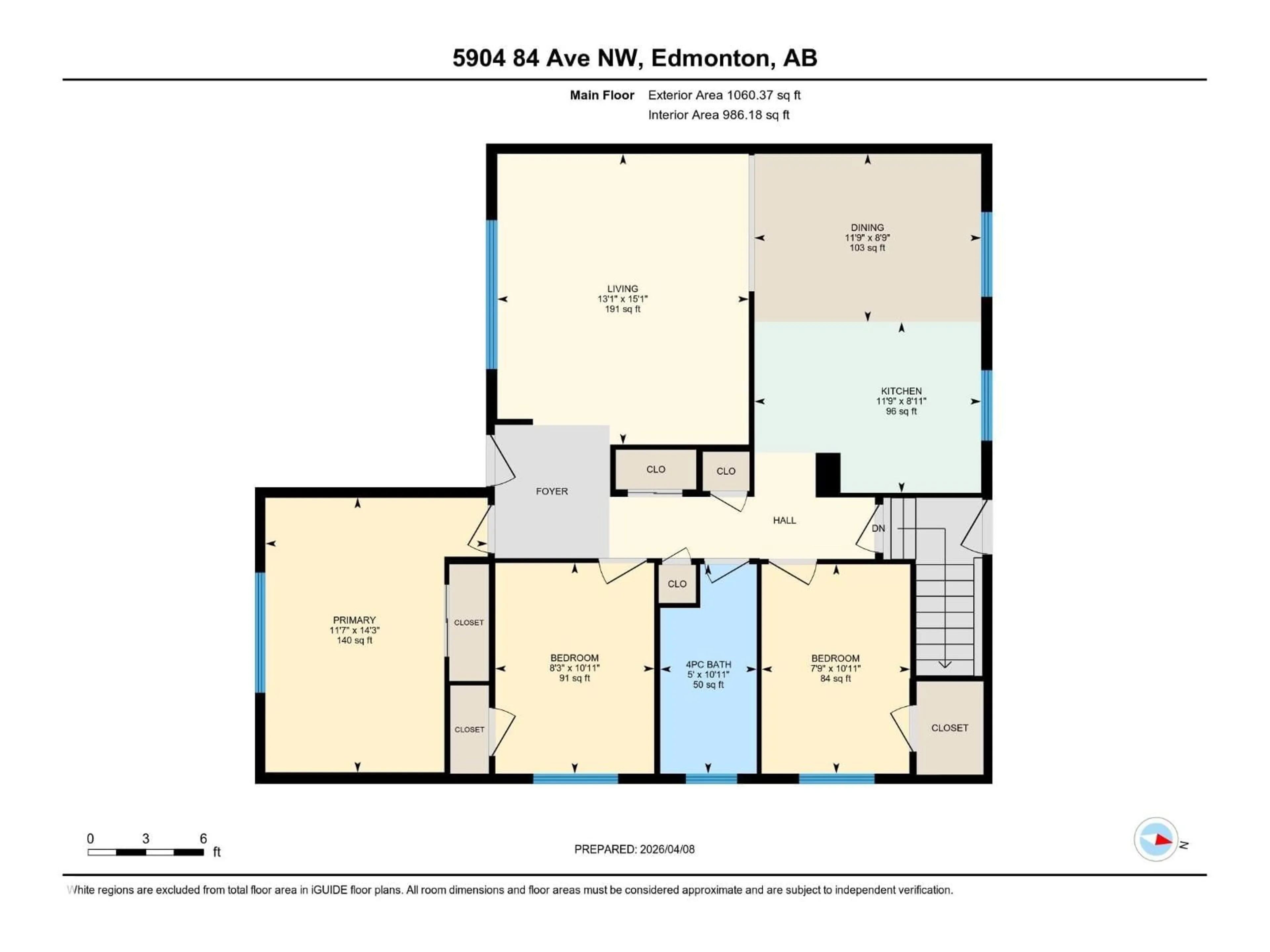 Floor plan for 5904 84 AV, Edmonton Alberta T6B0H4