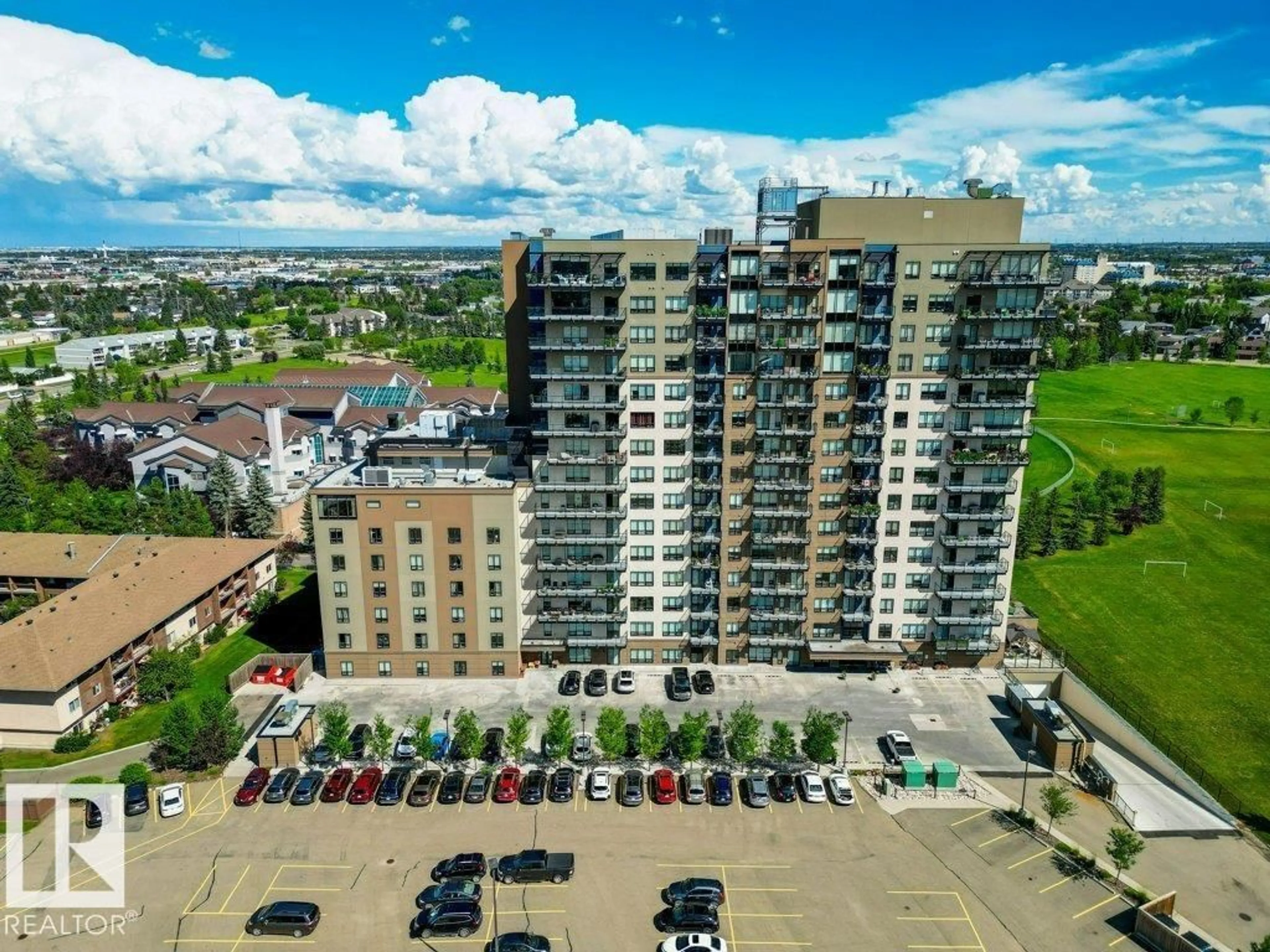 A pic from outside/outdoor area/front of a property/back of a property/a pic from drone, city buildings view from balcony for #505 - 2755 109 ST, Edmonton Alberta T6J5S4