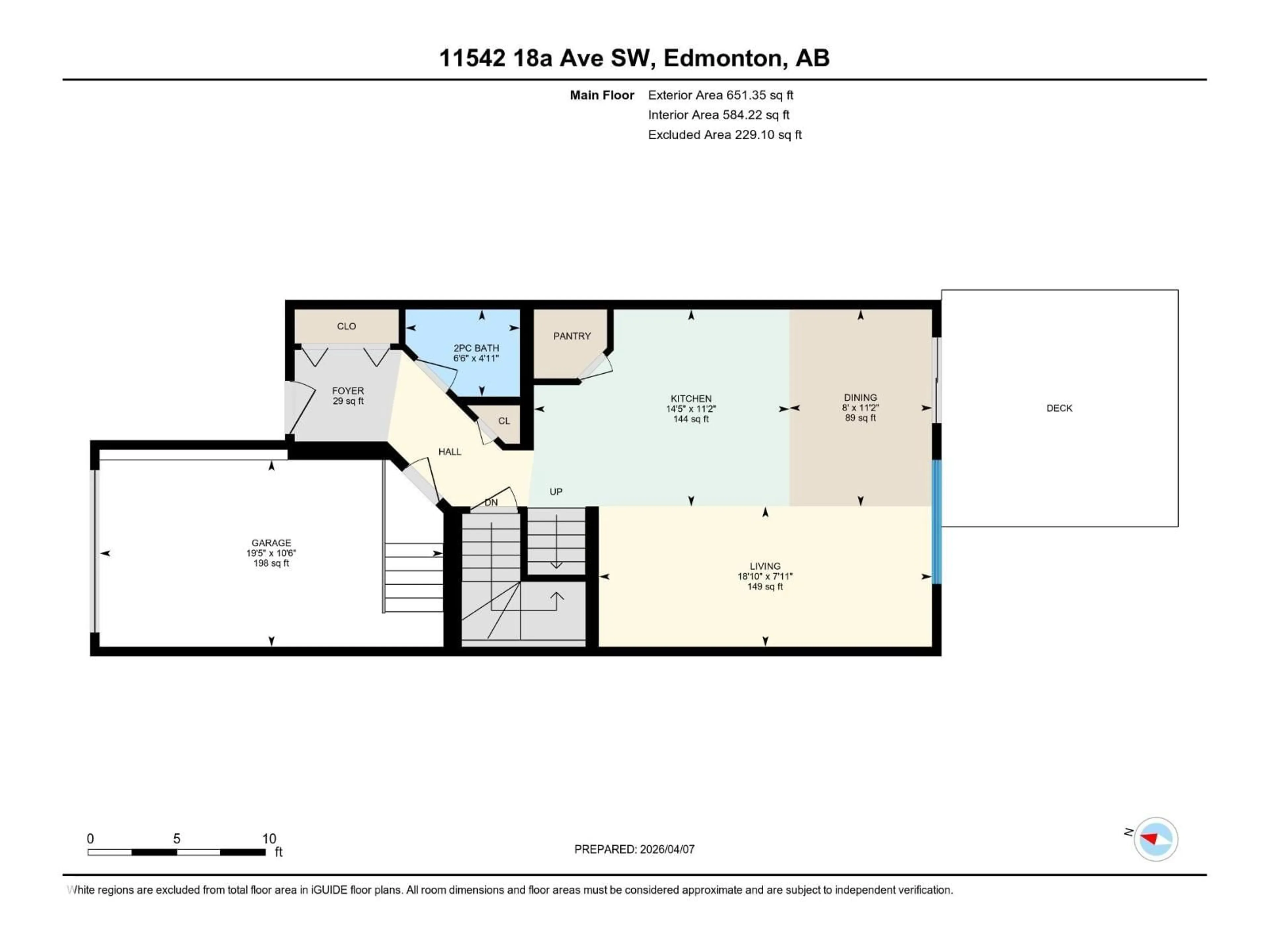 Floor plan for 11542 18A AV, Edmonton Alberta T6W2E6