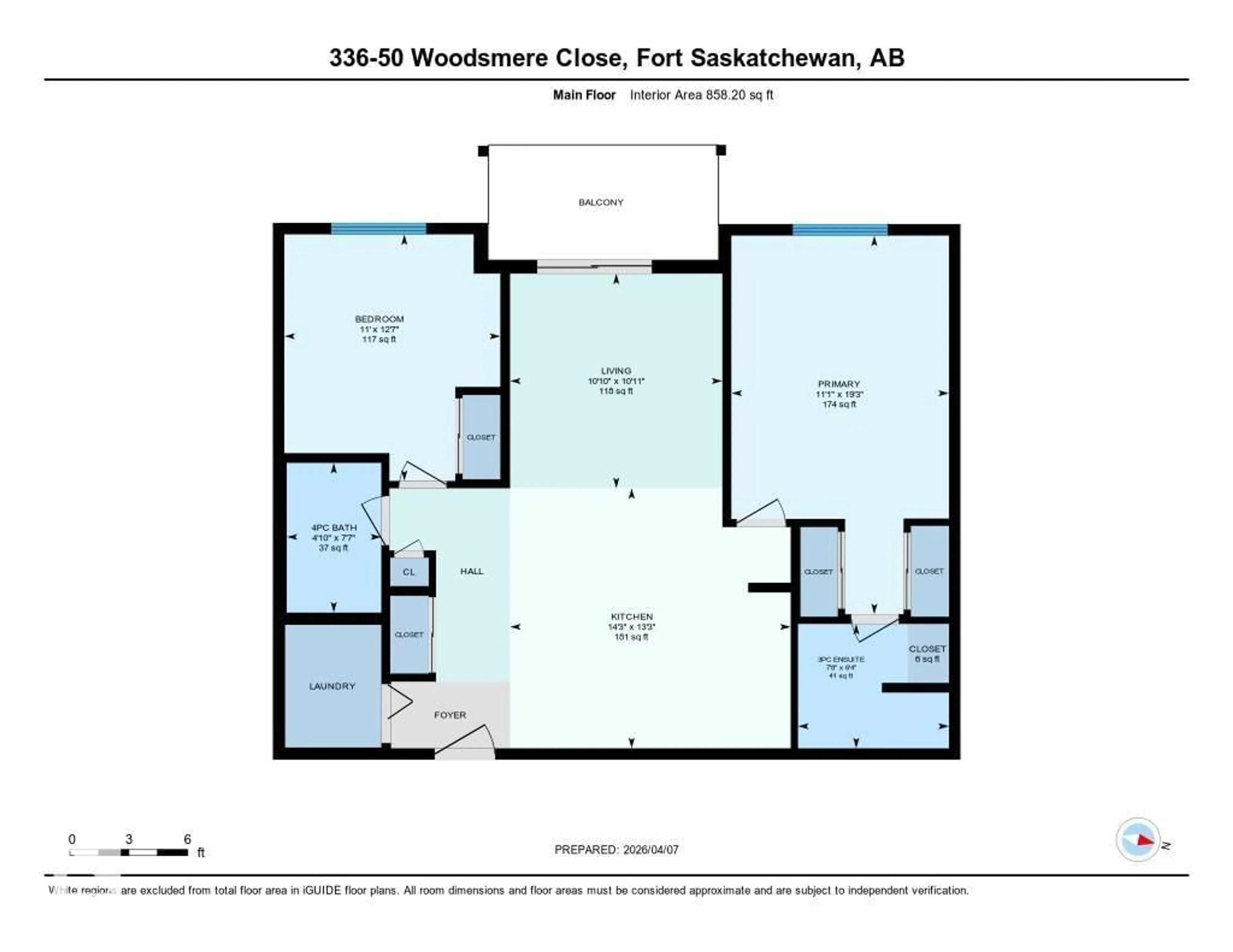 Floor plan for 50 - 336 WOODSMERE, Fort Saskatchewan Alberta T8L4N9