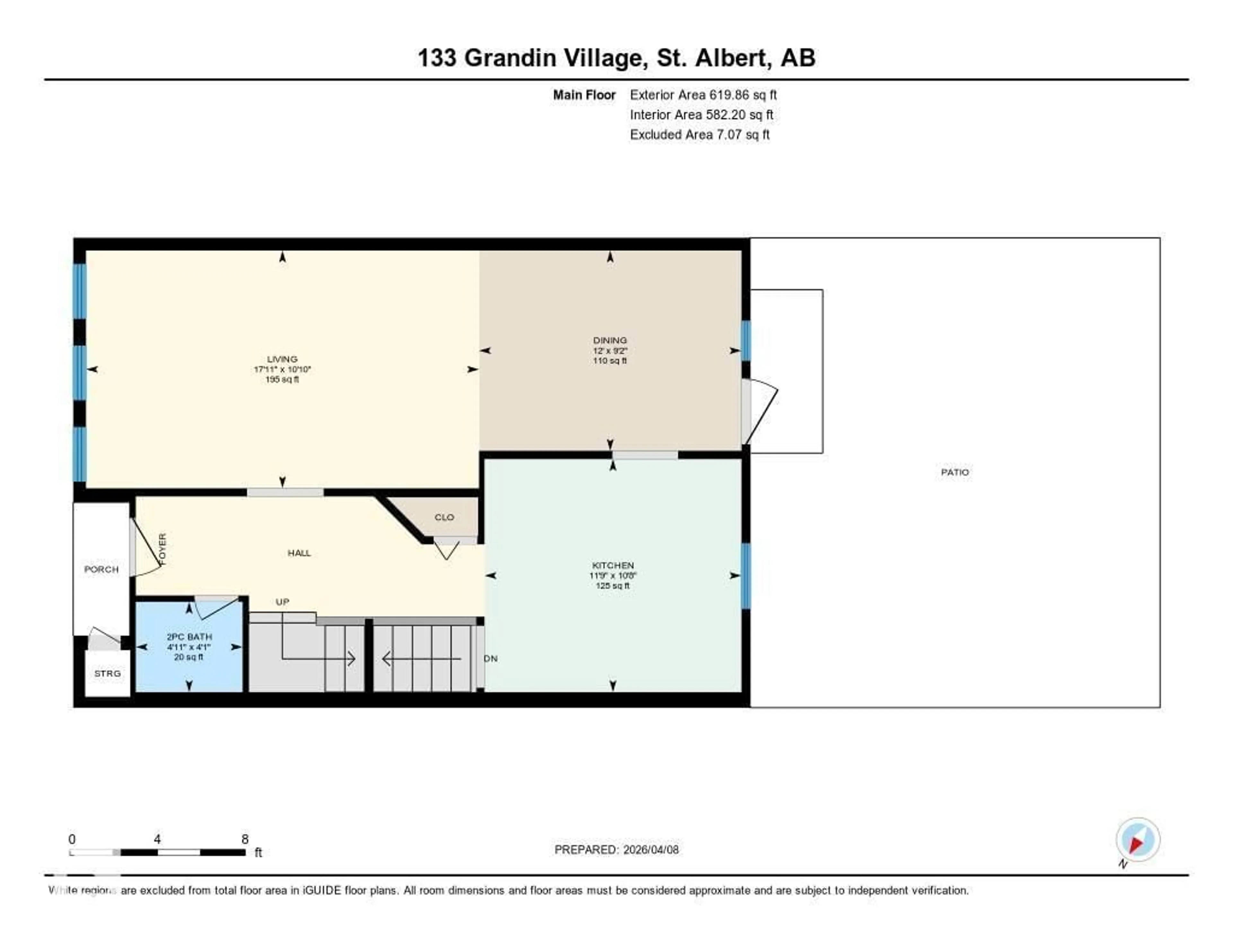 Floor plan for 133 GRANDIN VG, St. Albert Alberta T8N1R9