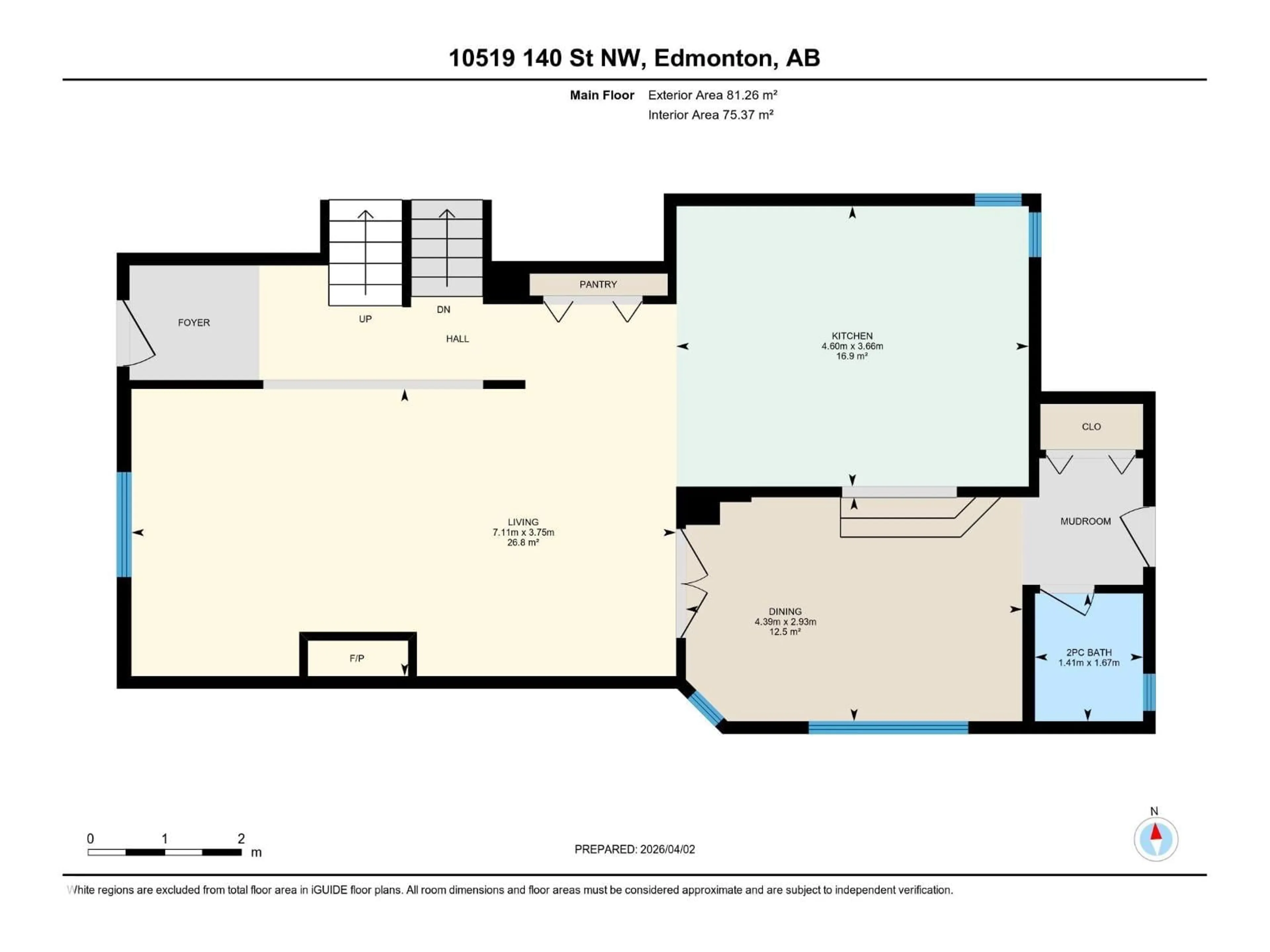 Floor plan for NW - 10519 140 ST, Edmonton Alberta T5N2M1