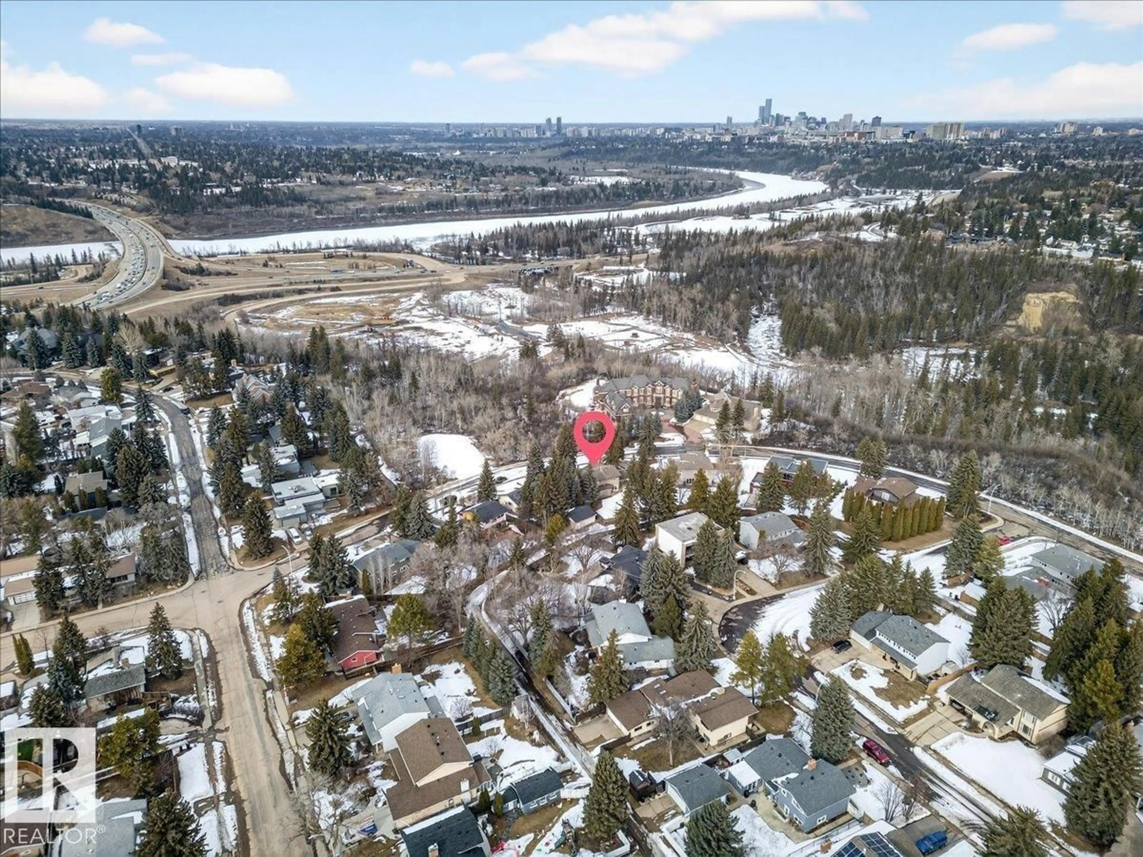 A pic from outside/outdoor area/front of a property/back of a property/a pic from drone, street for 14107 60 AV, Edmonton Alberta T6H1J6