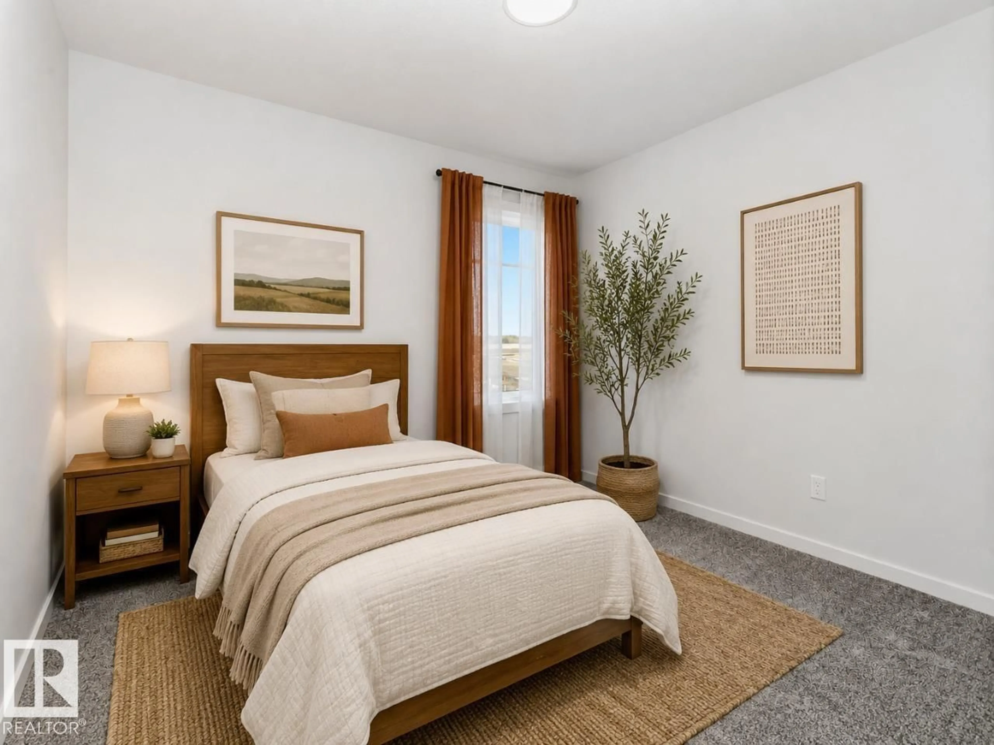 Bedroom with bed, carpet floor for 62 GAMBEL LO, Spruce Grove Alberta T7X0C9