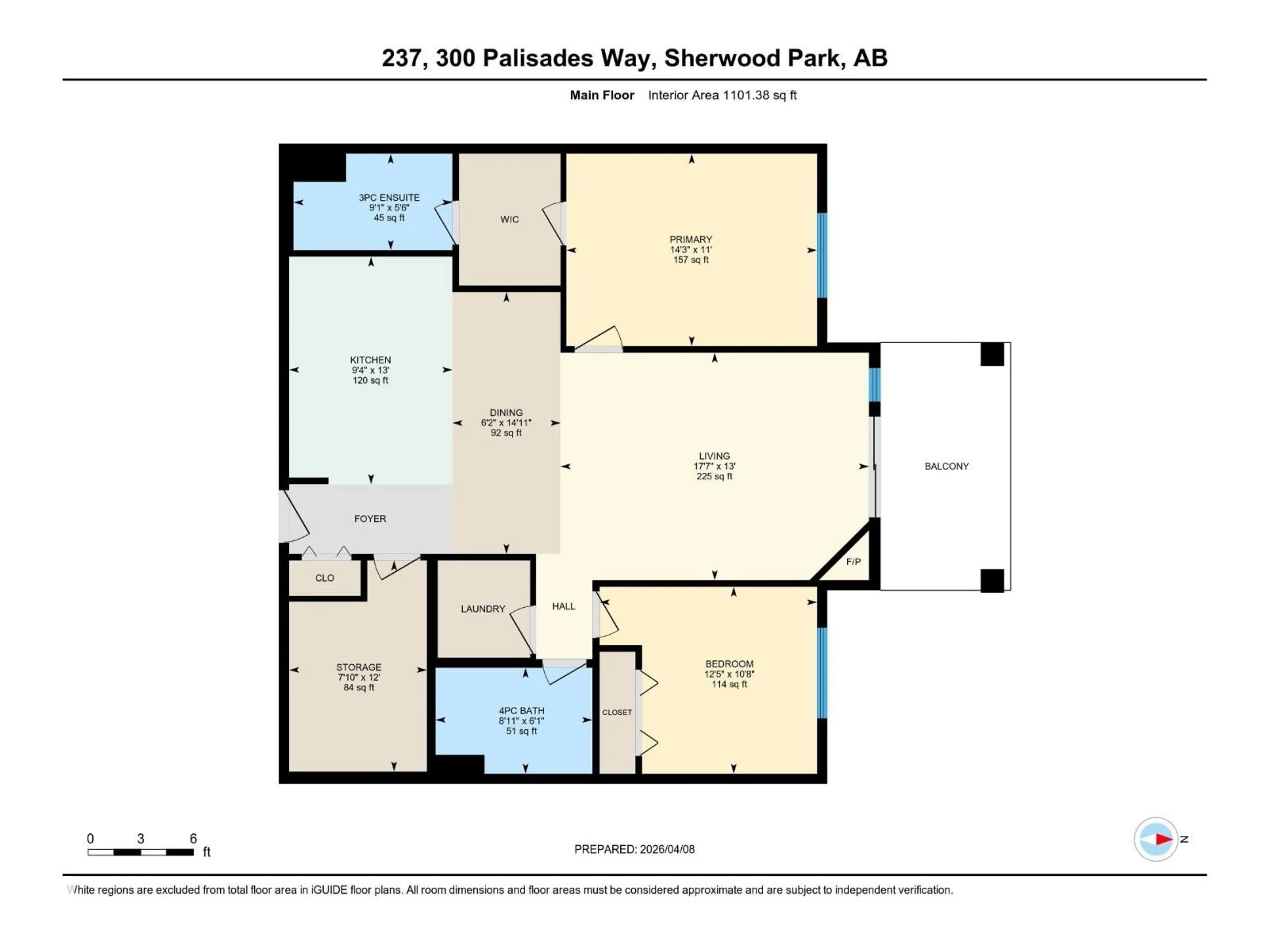 Floor plan for 237 - 300 PALISADES WY, Sherwood Park Alberta T8H2T9