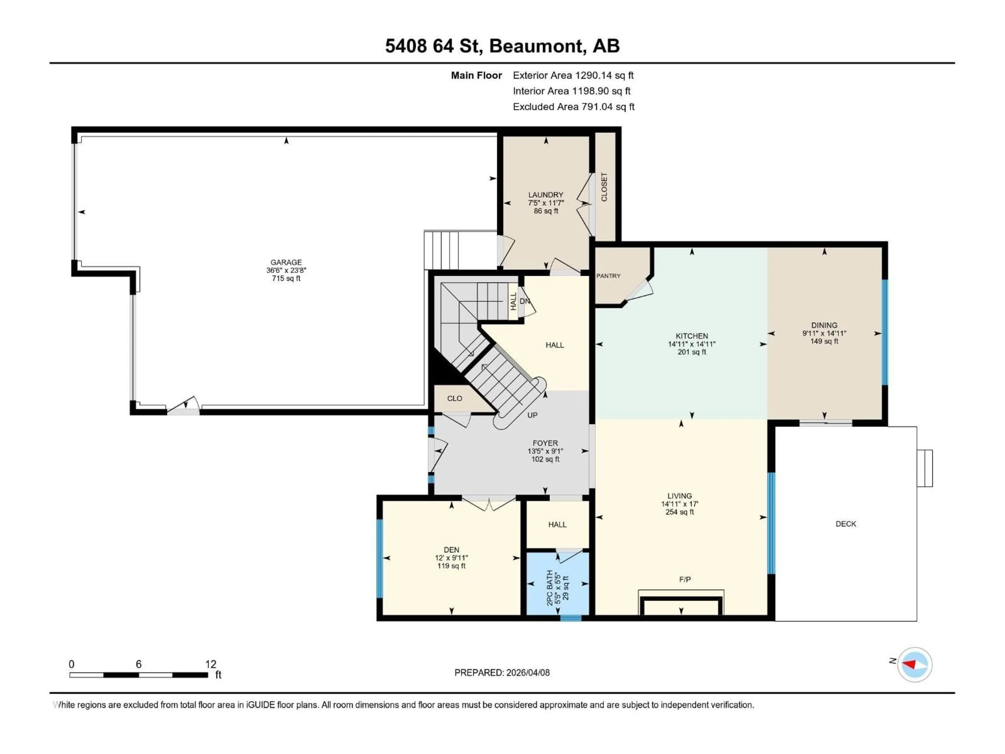 Floor plan for 5408 64 ST, Beaumont Alberta T4X0H2