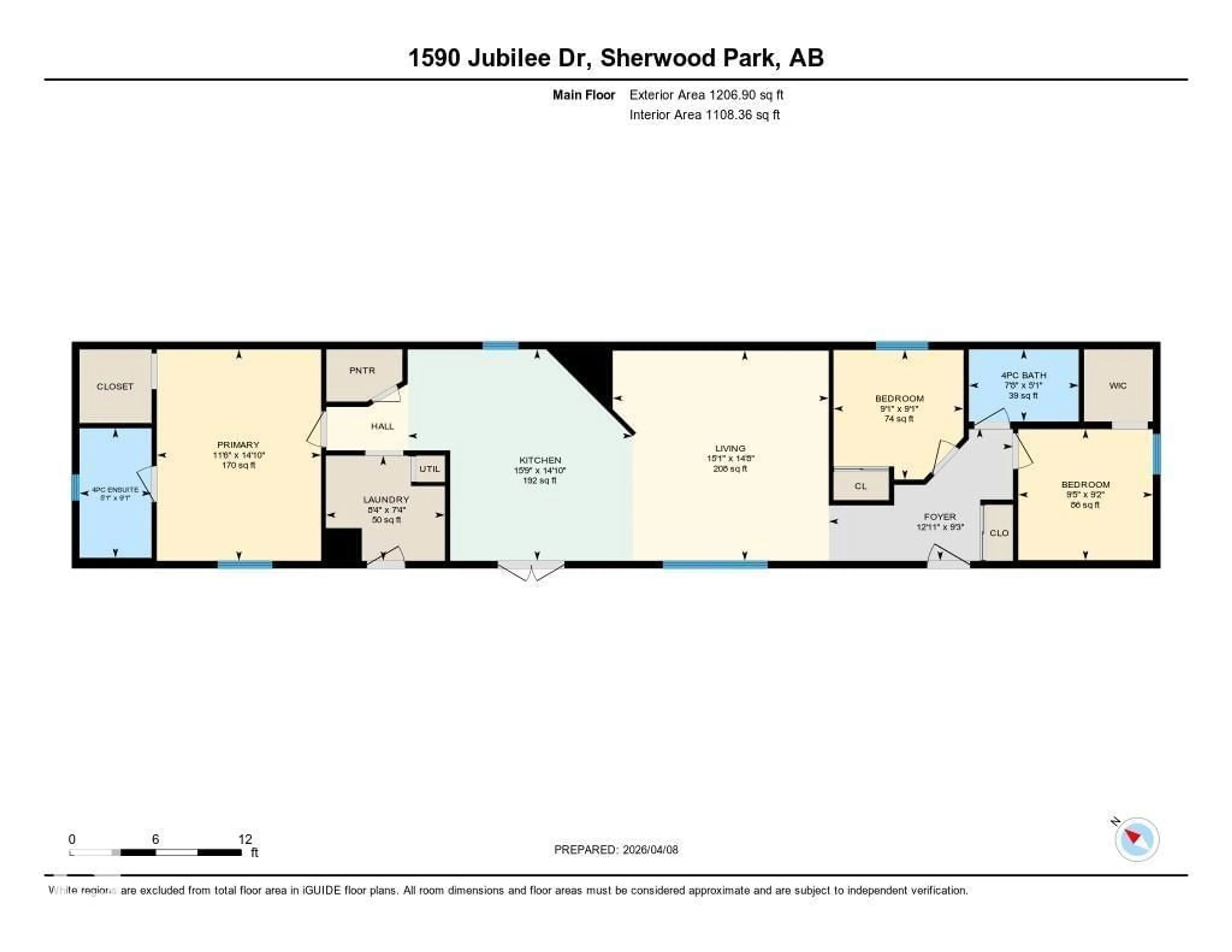 Floor plan for 1590 JUBILEE DR, Sherwood Park Alberta T8H2M9