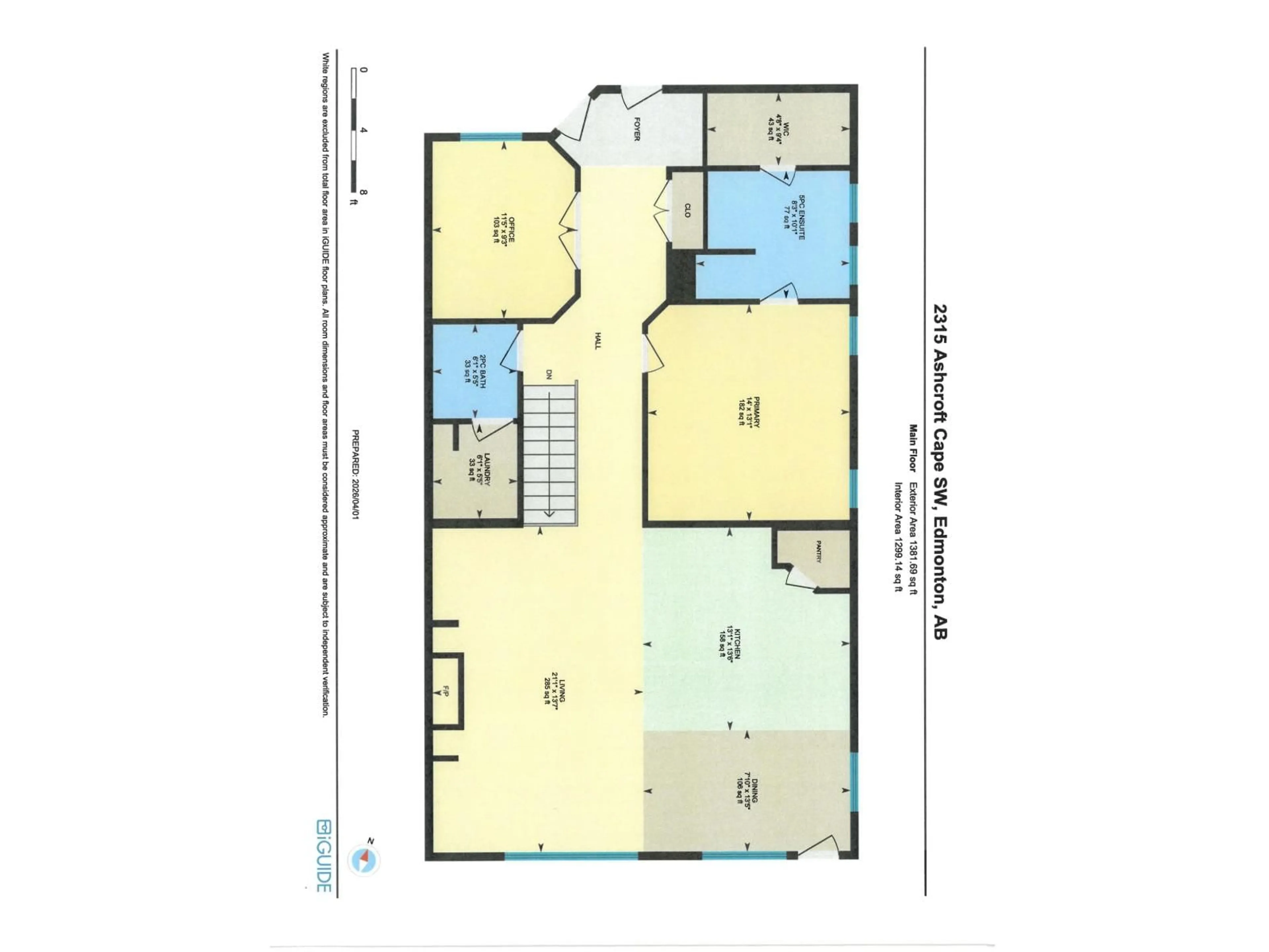 Floor plan for SW - 2315 ASHCRAFT CA, Edmonton Alberta T6W2J1