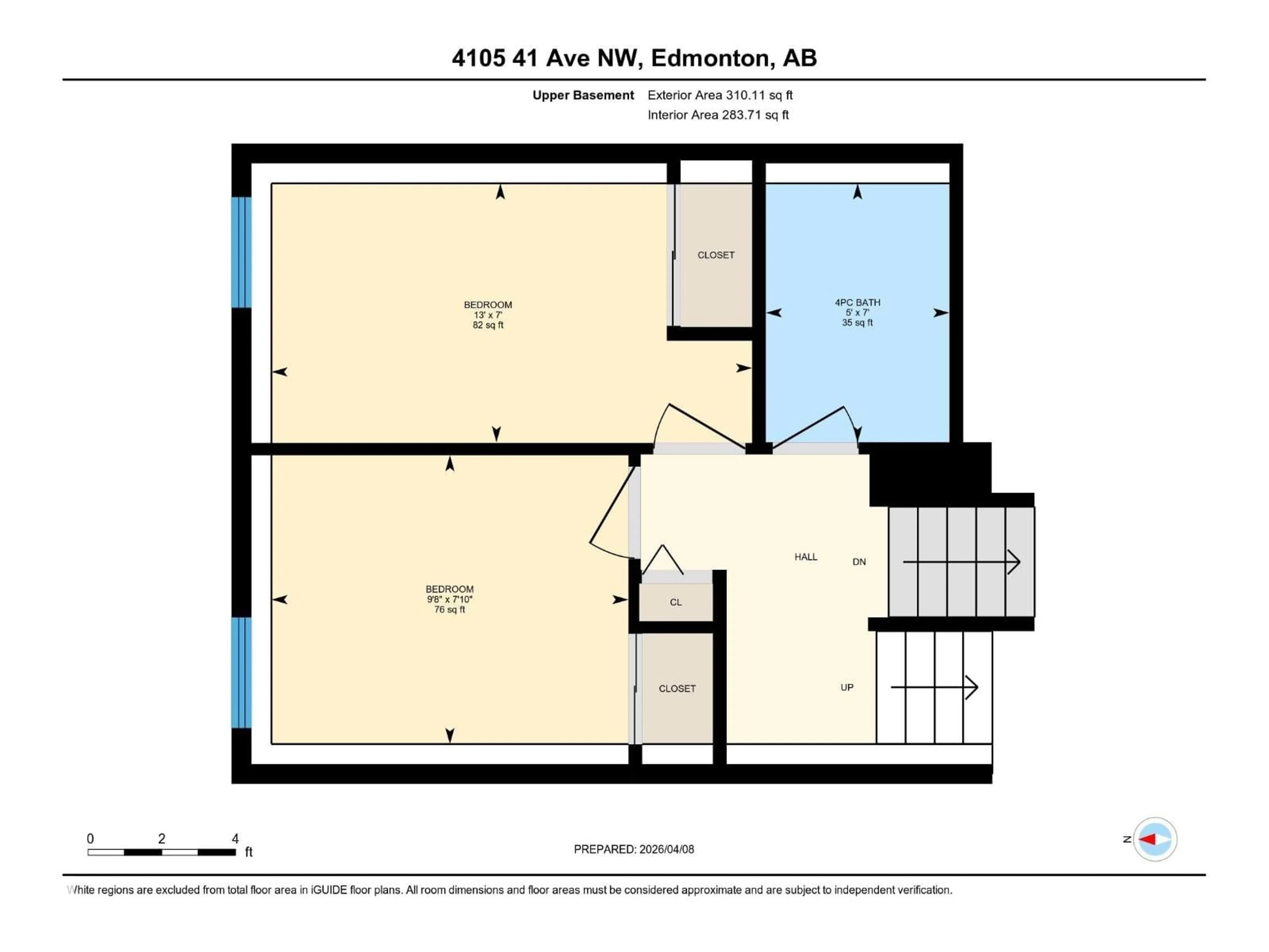 Floor plan for 4105 41 AV, Edmonton Alberta T6L5M3