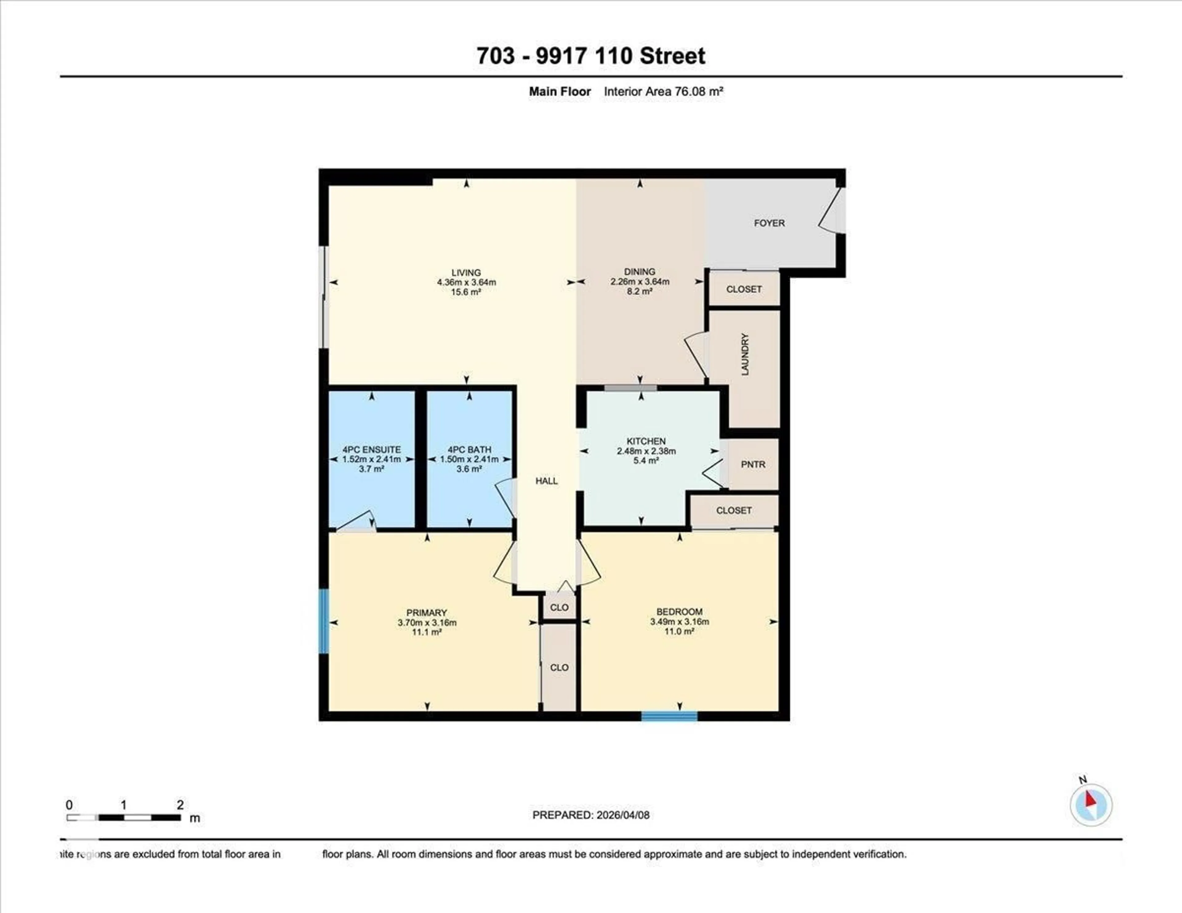 Floor plan for 703 - 9917 110 ST, Edmonton Alberta T5K2N4
