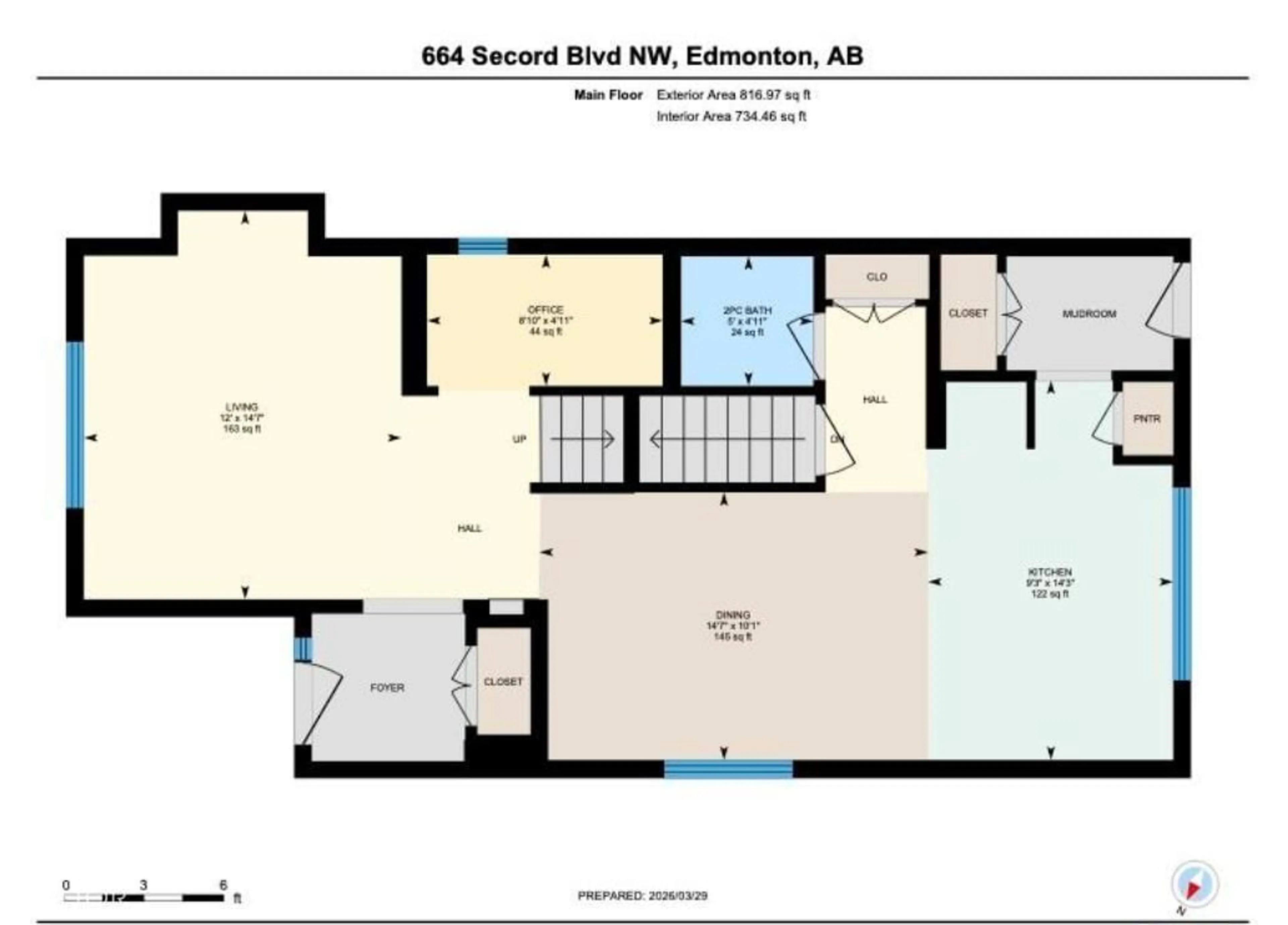 Floor plan for 664 SECORD BV, Edmonton Alberta T5T6Z6