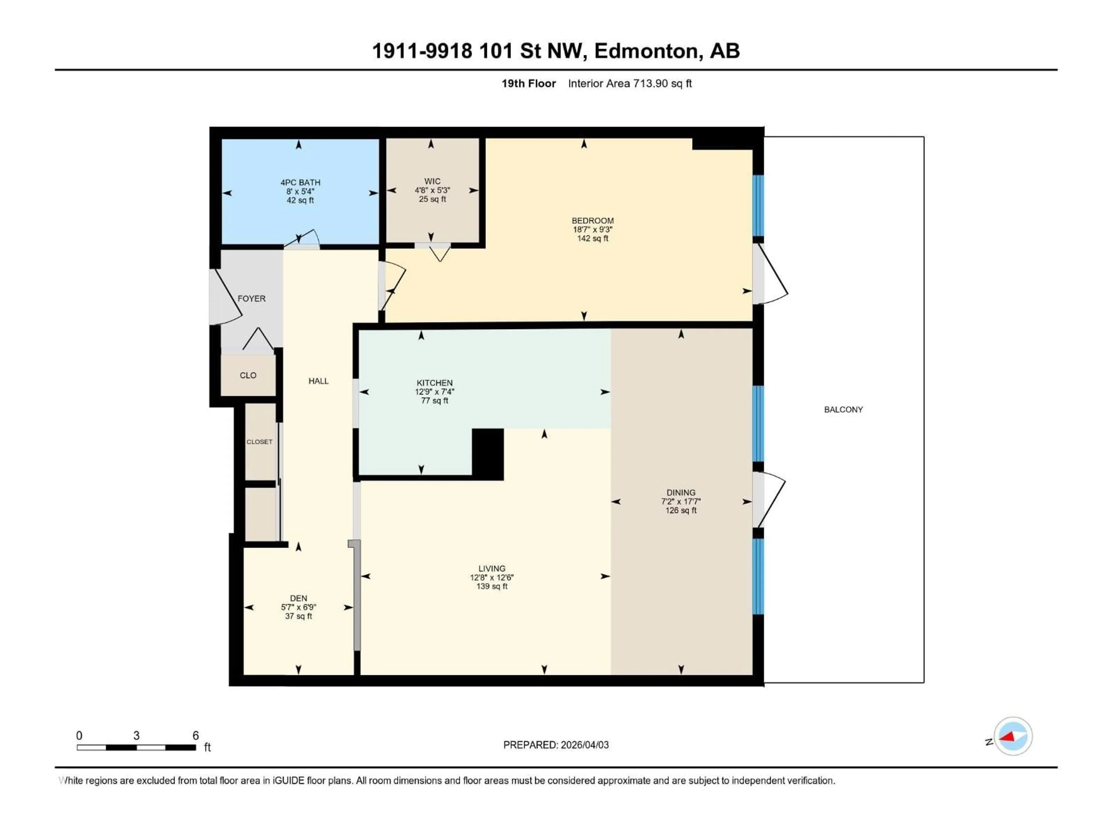 Floor plan for NW - 1911 9918 ST, Edmonton Alberta T5K2L1