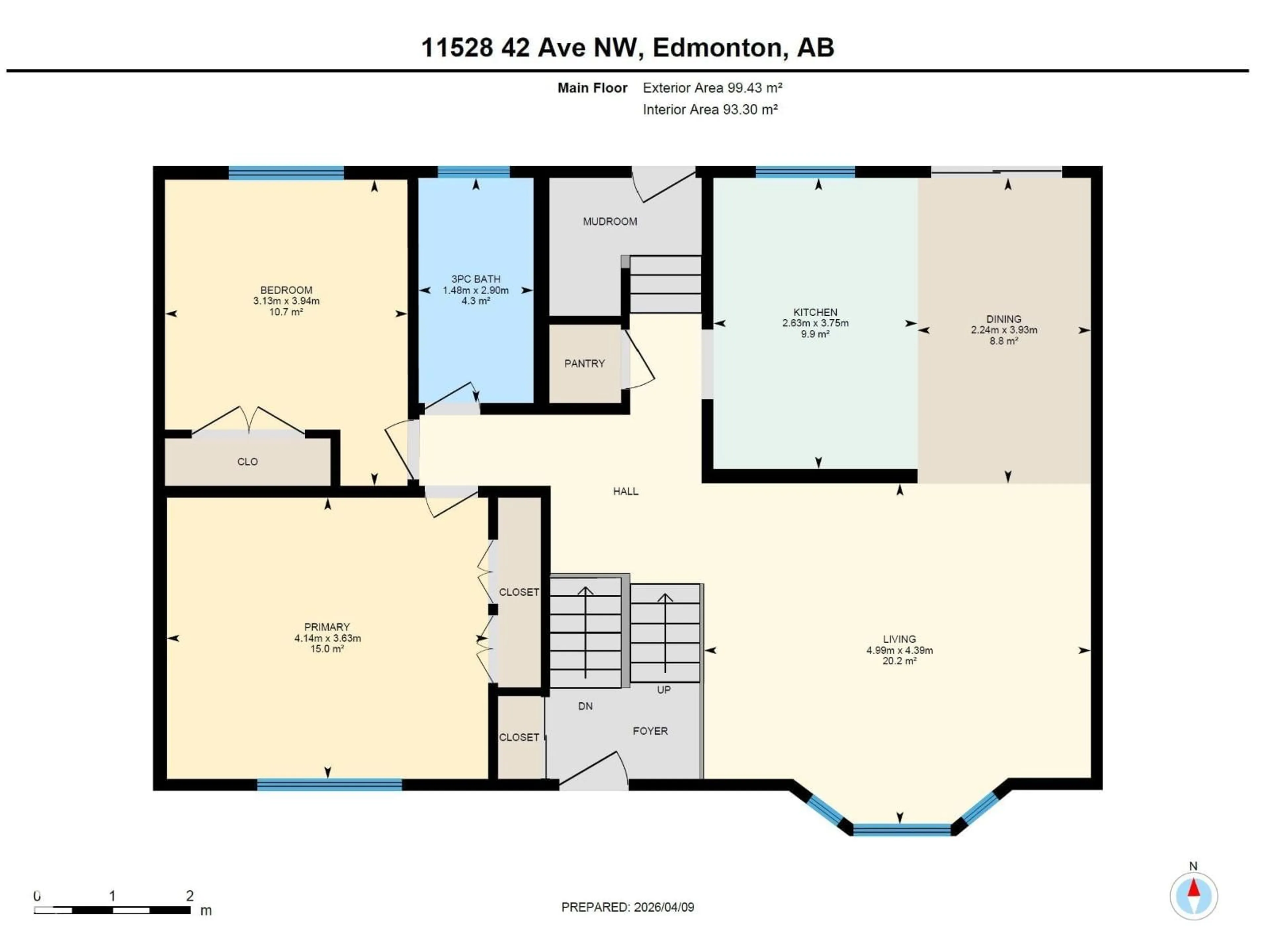 Floor plan for 11528 42 AV, Edmonton Alberta T6J0W5