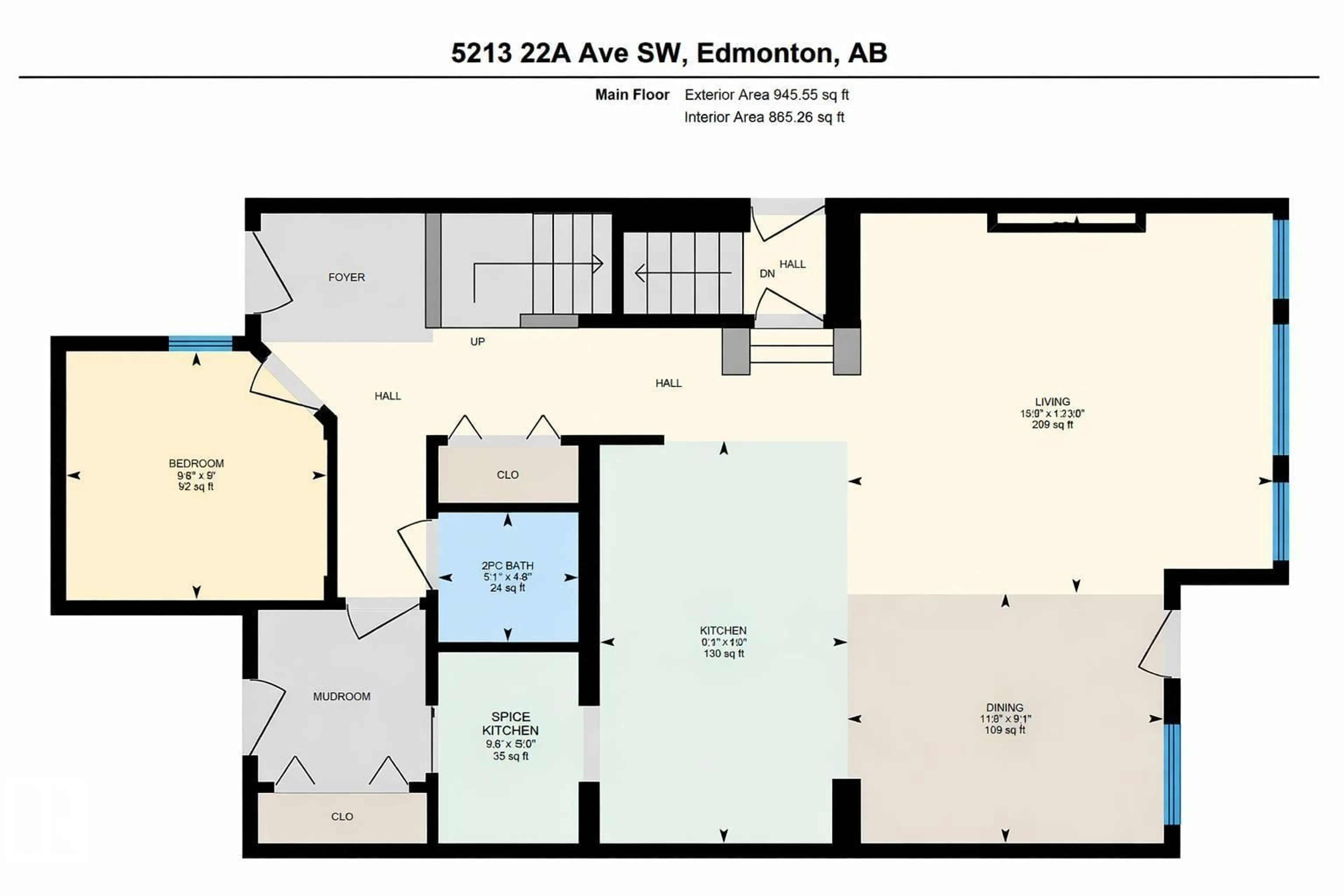Floor plan for 5213 22A AV, Edmonton Alberta T6X2Y1