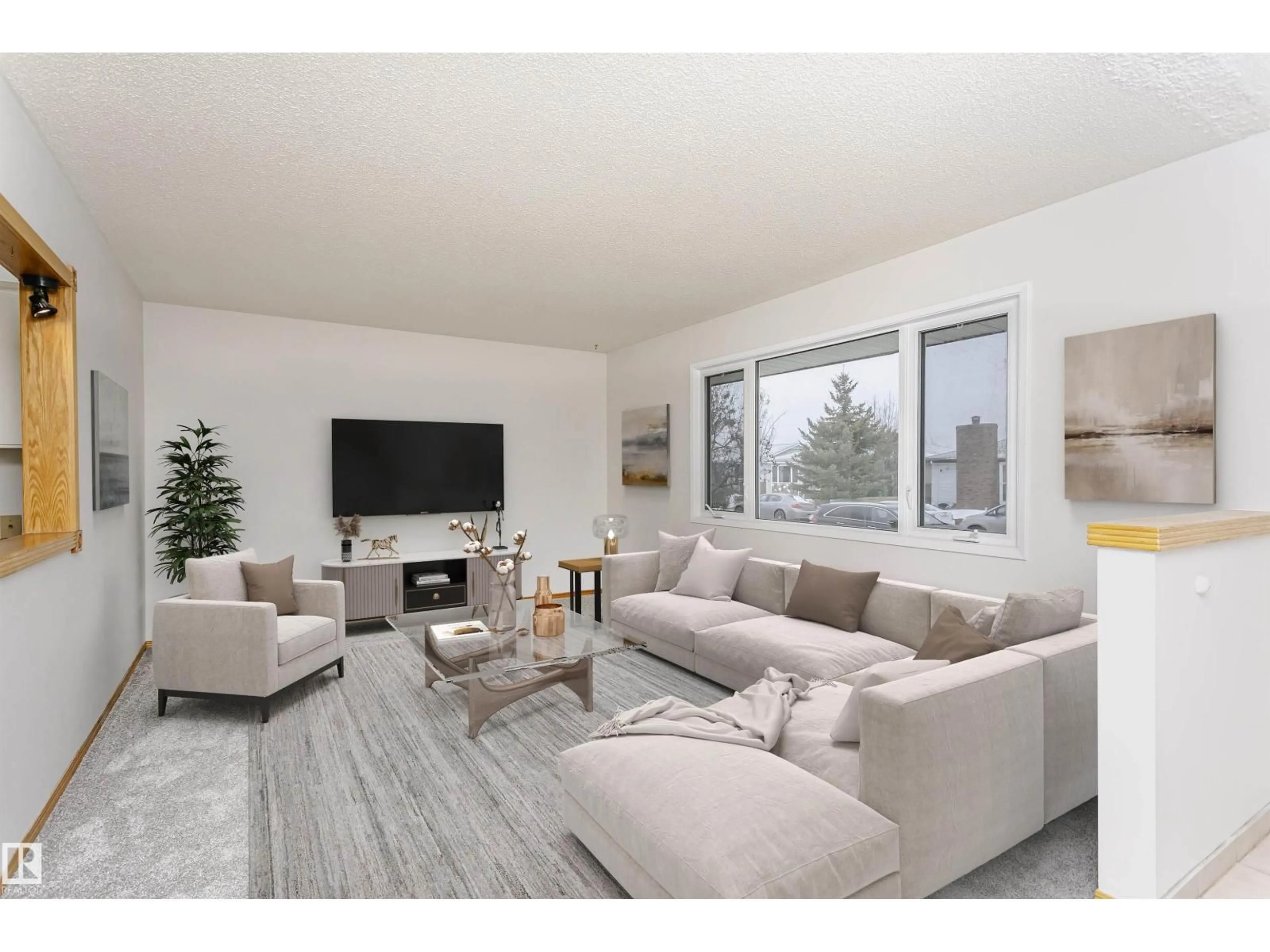 Living room with furniture, unknown for NW - 6112 142 AV, Edmonton Alberta T5A1J5