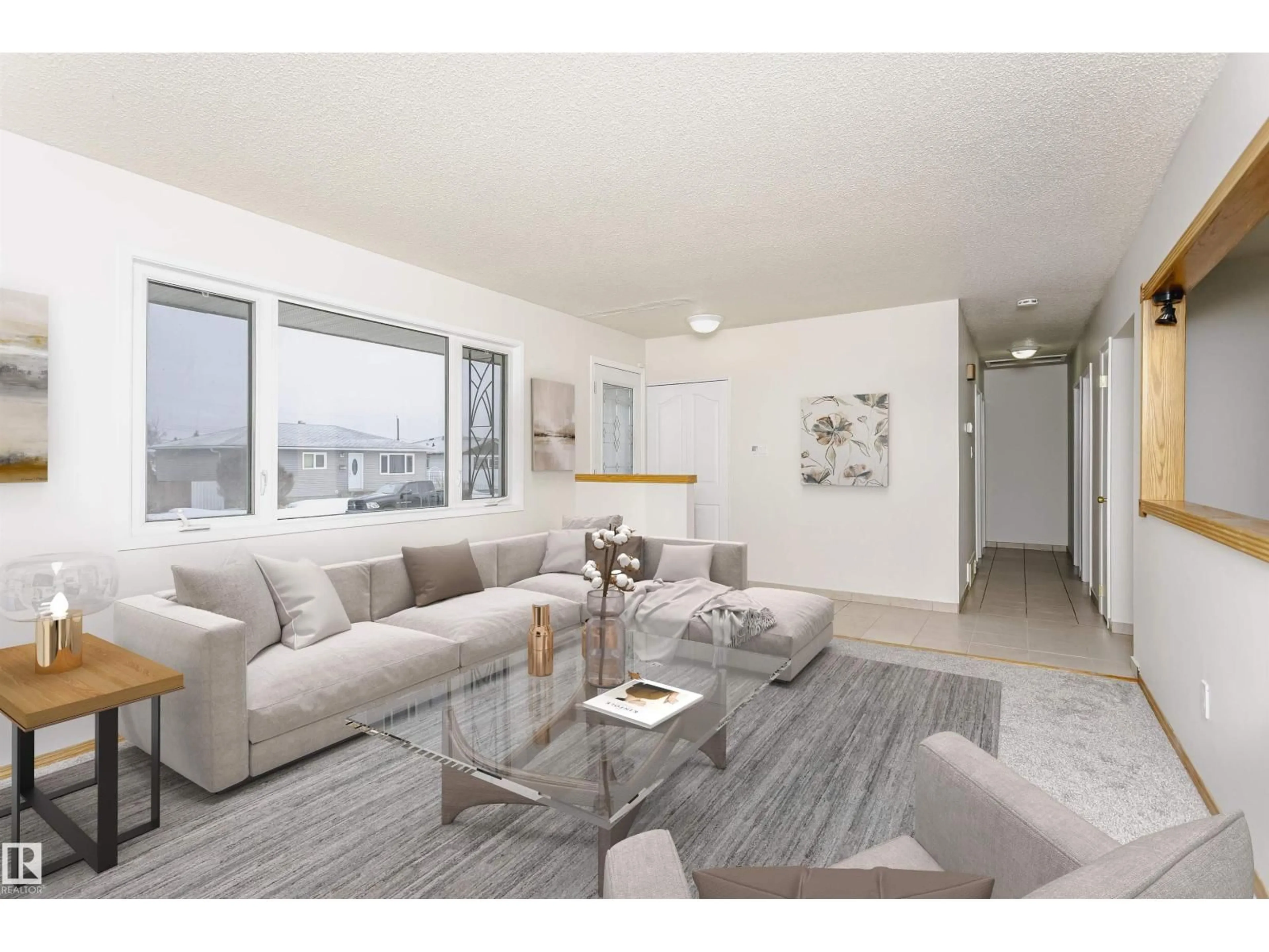 Living room with furniture, unknown for NW - 6112 142 AV, Edmonton Alberta T5A1J5