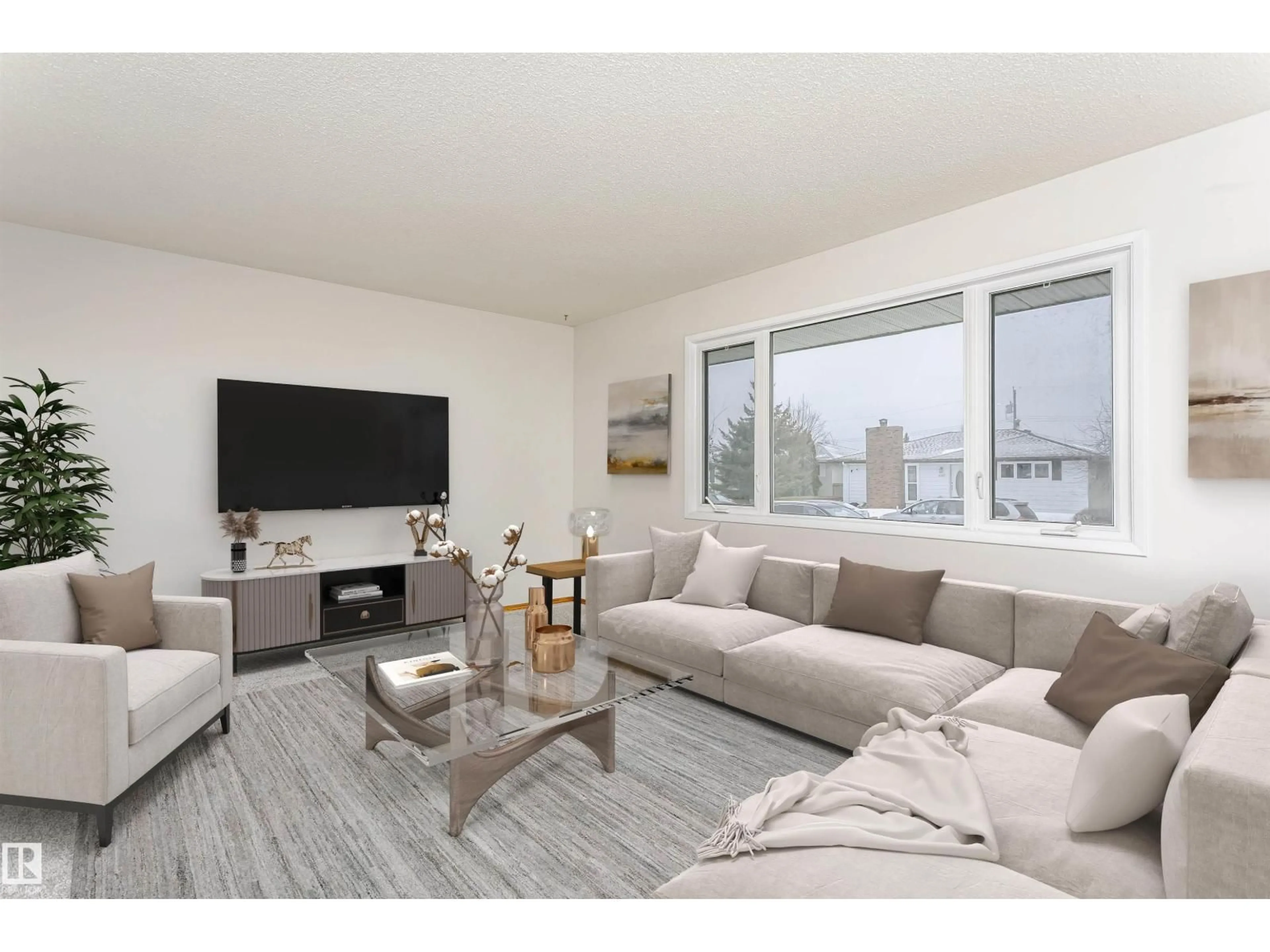 Living room with furniture, unknown for NW - 6112 142 AV, Edmonton Alberta T5A1J5