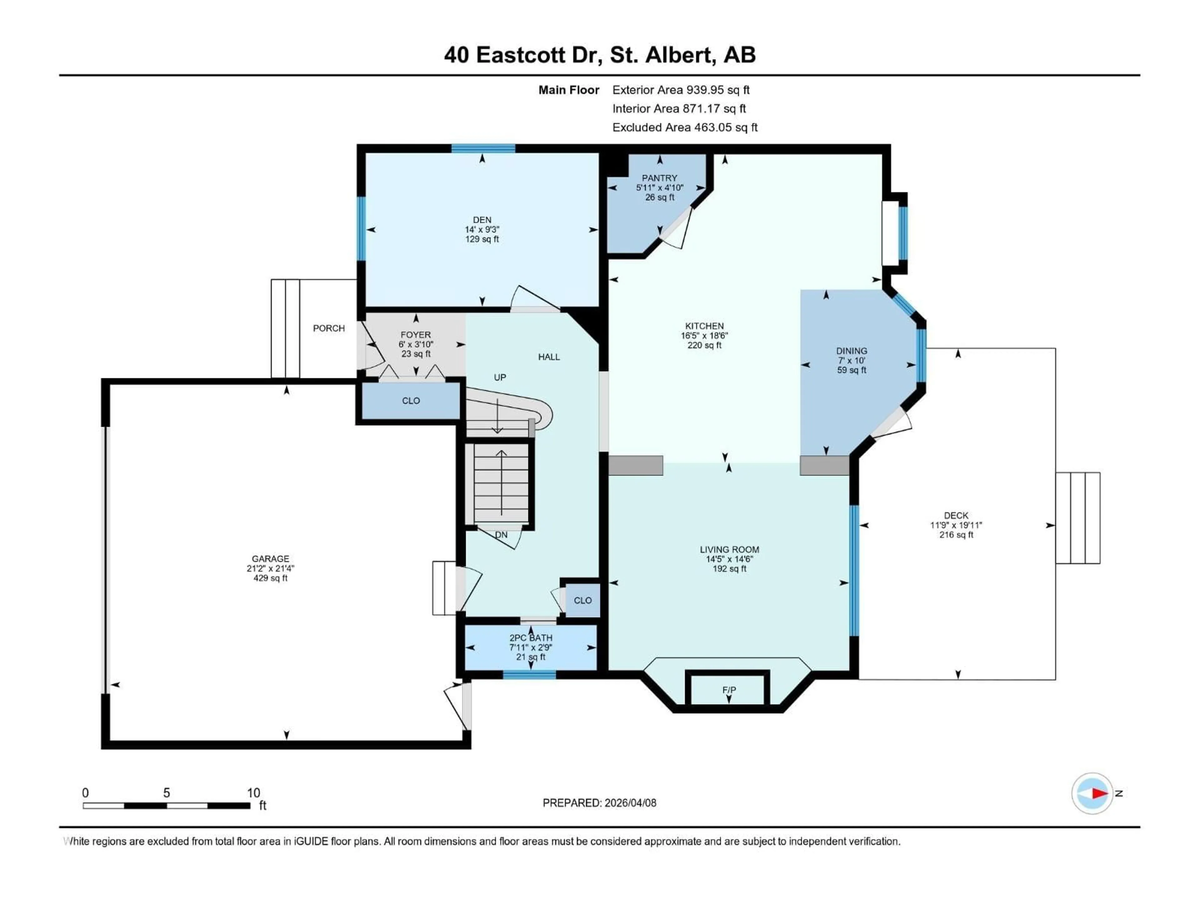 Floor plan for 40 EASTCOTT DR, St. Albert Alberta T8N7B1