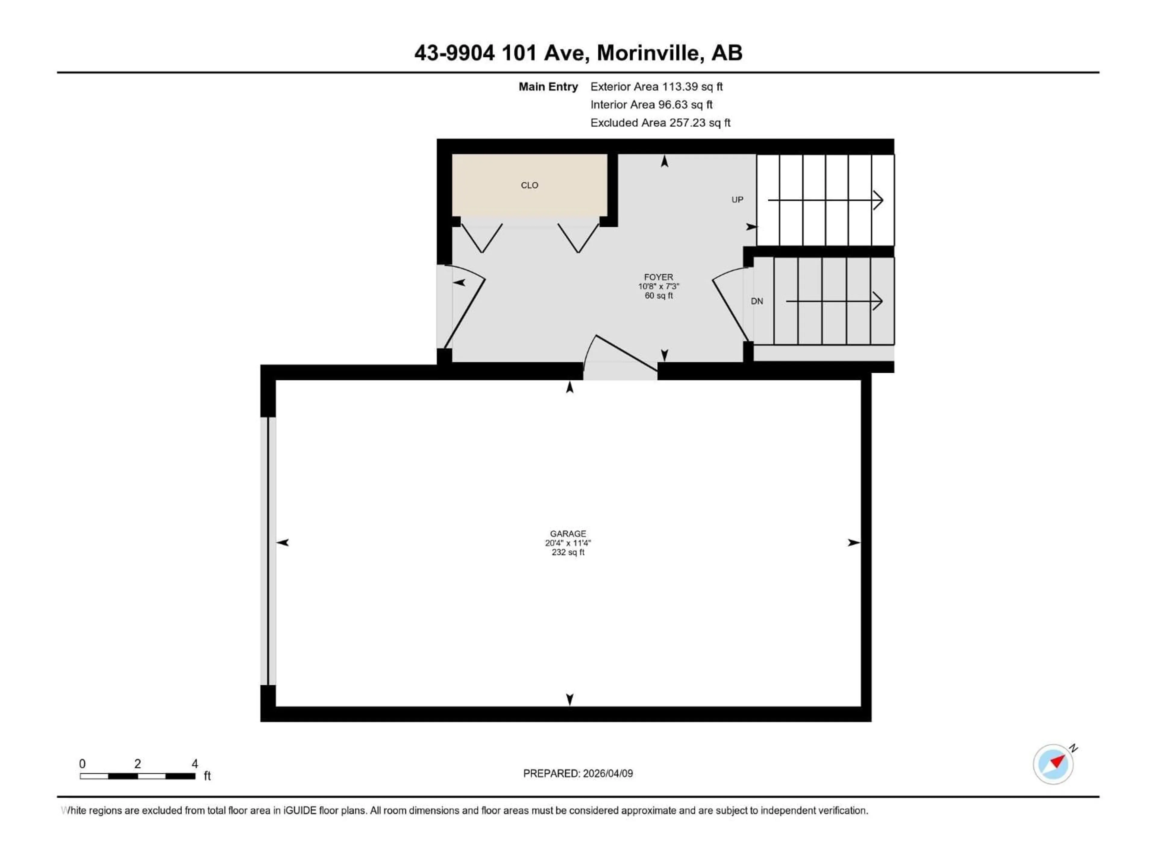 Floor plan for 43 - 9904 101 AV, Morinville Alberta T8R0E2