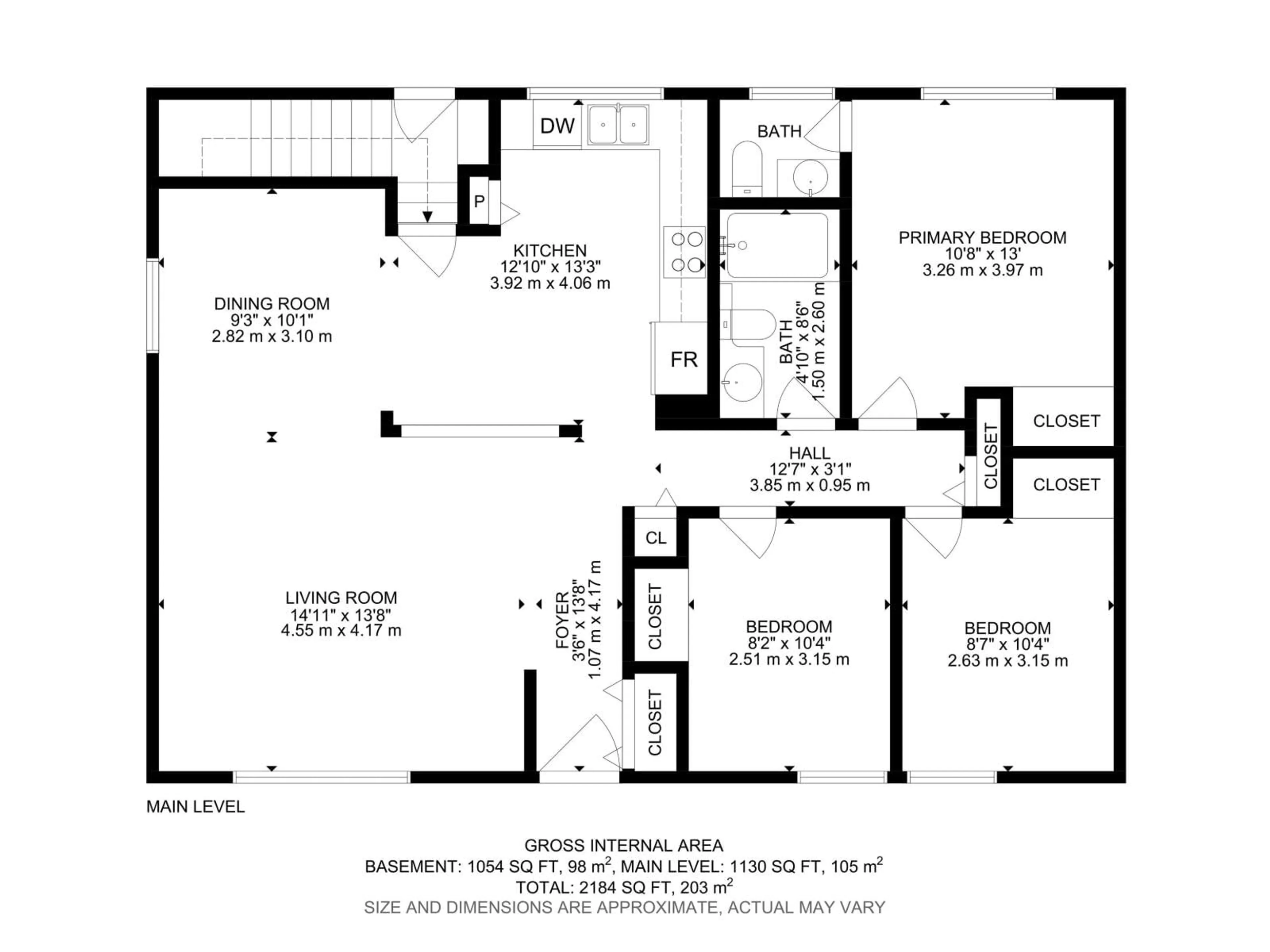 Floor plan for 10617 167A AV, Edmonton Alberta T5X2Y9